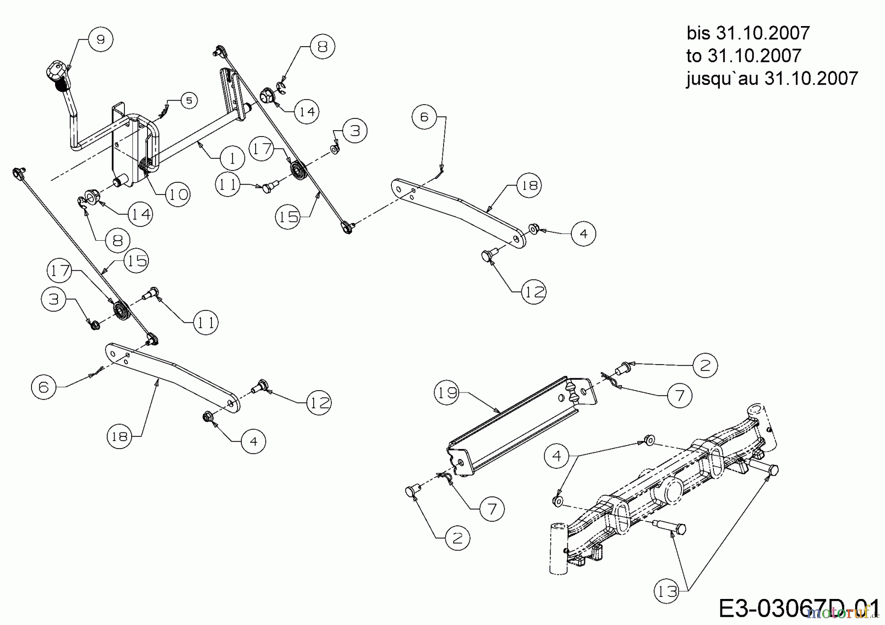  Cub Cadet Gartentraktoren GT 1225 14AI13CP603  (2008) Mähwerksaushebung bis 31.10.2007