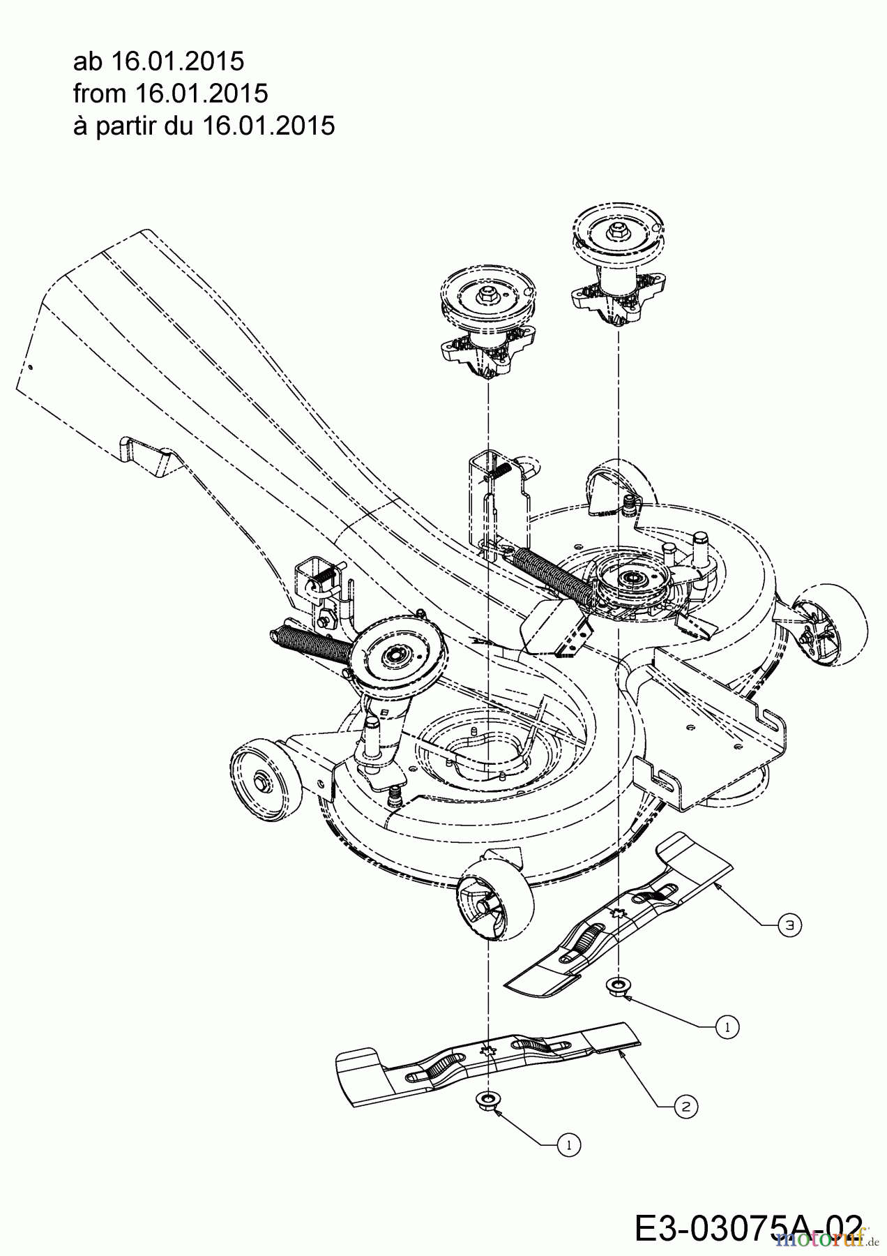 Gartenland Rasentraktoren GL 13,5-92 T 13HH77GE640 (2015) Messer ab 16.01.2015