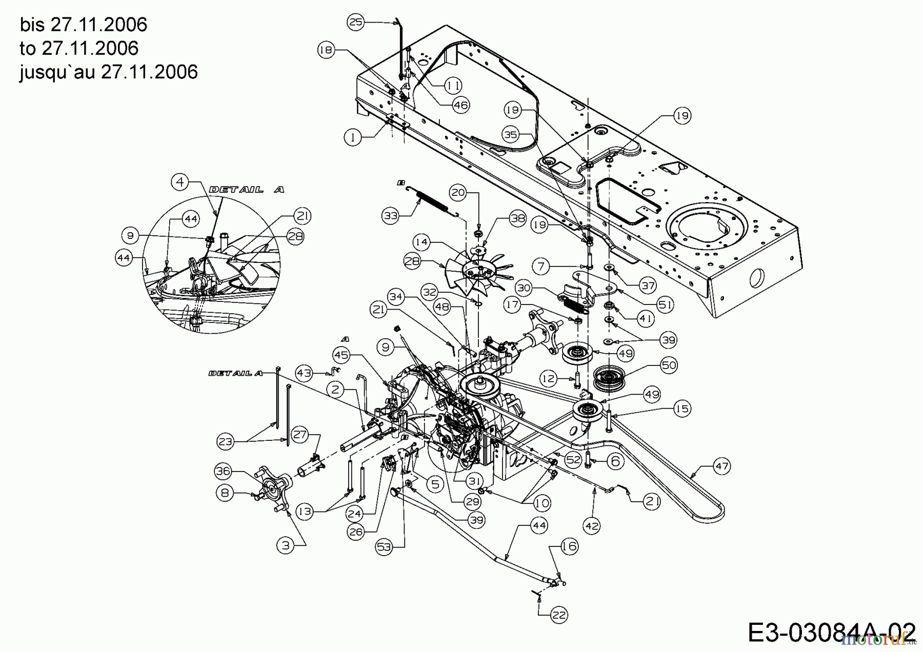  Massey Ferguson Rasentraktoren MF 38-15 SD 13AV11CF695  (2007) Fahrantrieb bis 27.11.2006