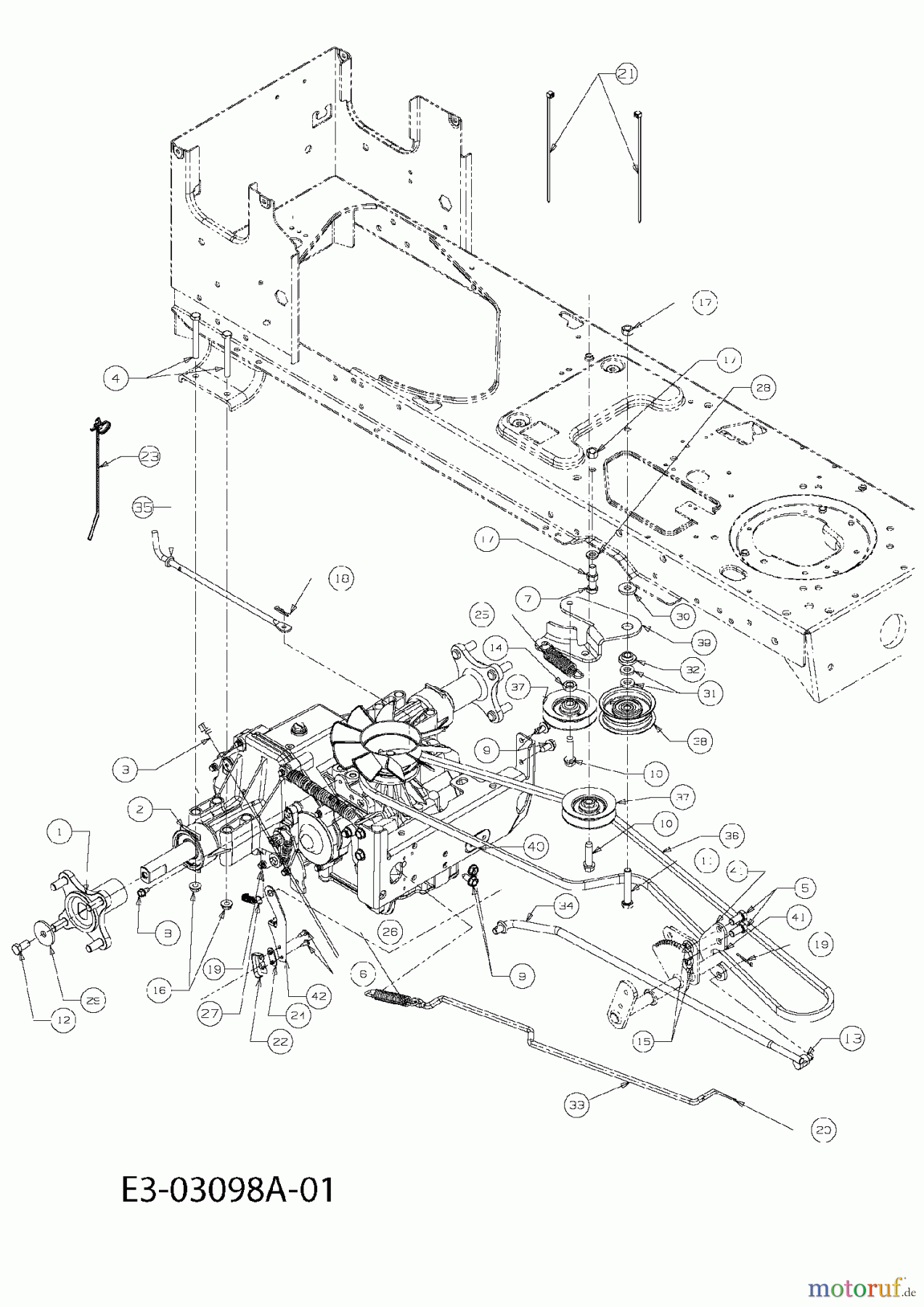 Massey Ferguson Gartentraktoren MF 50-23 SD 14AB13CP695 (2007) Fahrantrieb