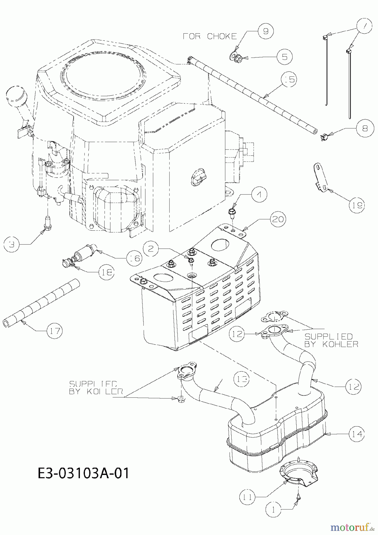 Massey Ferguson Gartentraktoren MF 50-23 SD 14AB13CP695 (2007) Motorzubehör