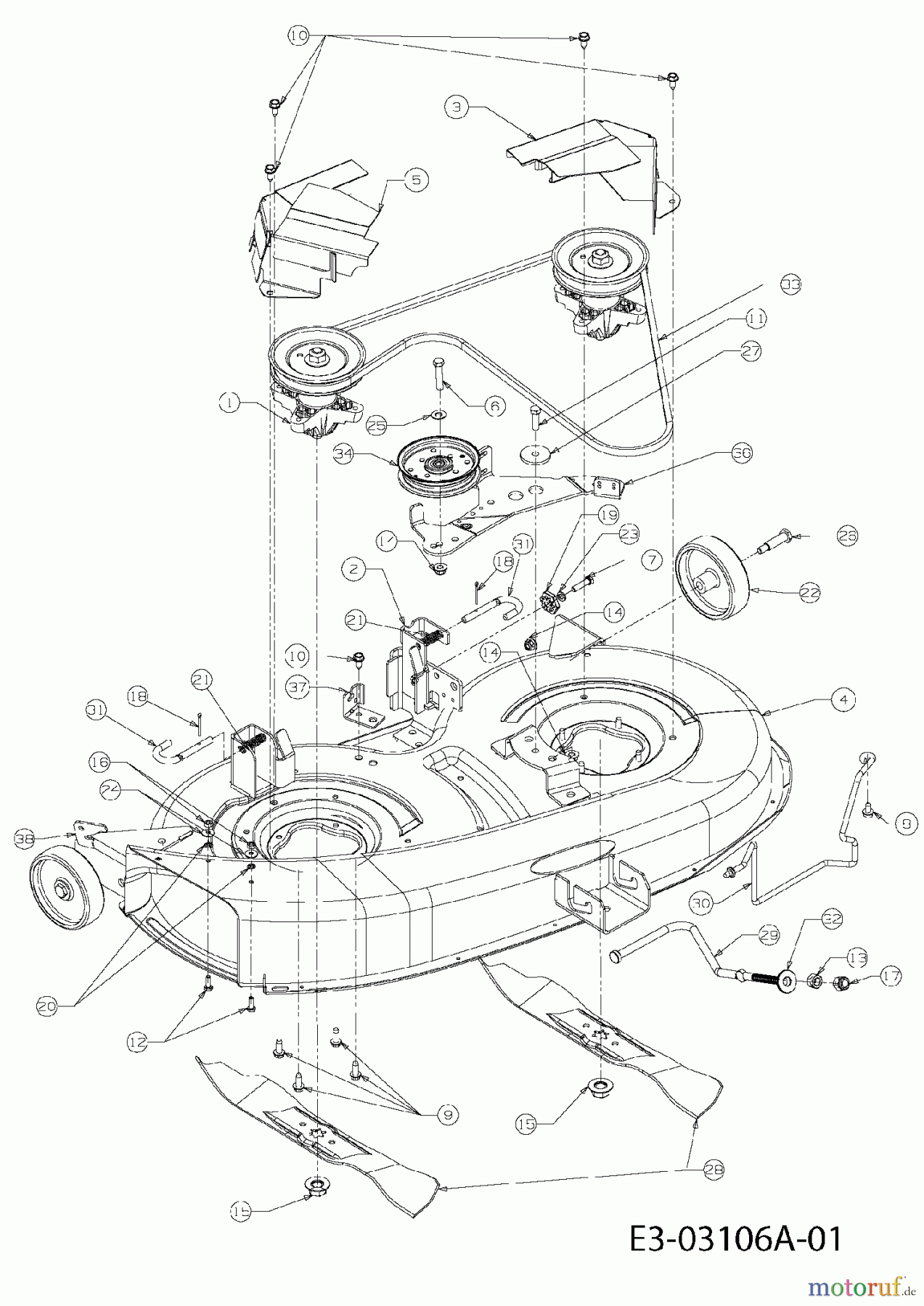  Massey Ferguson Rasentraktoren MF 38-15 SD 13AV11CF695  (2007) Mähwerk F (38