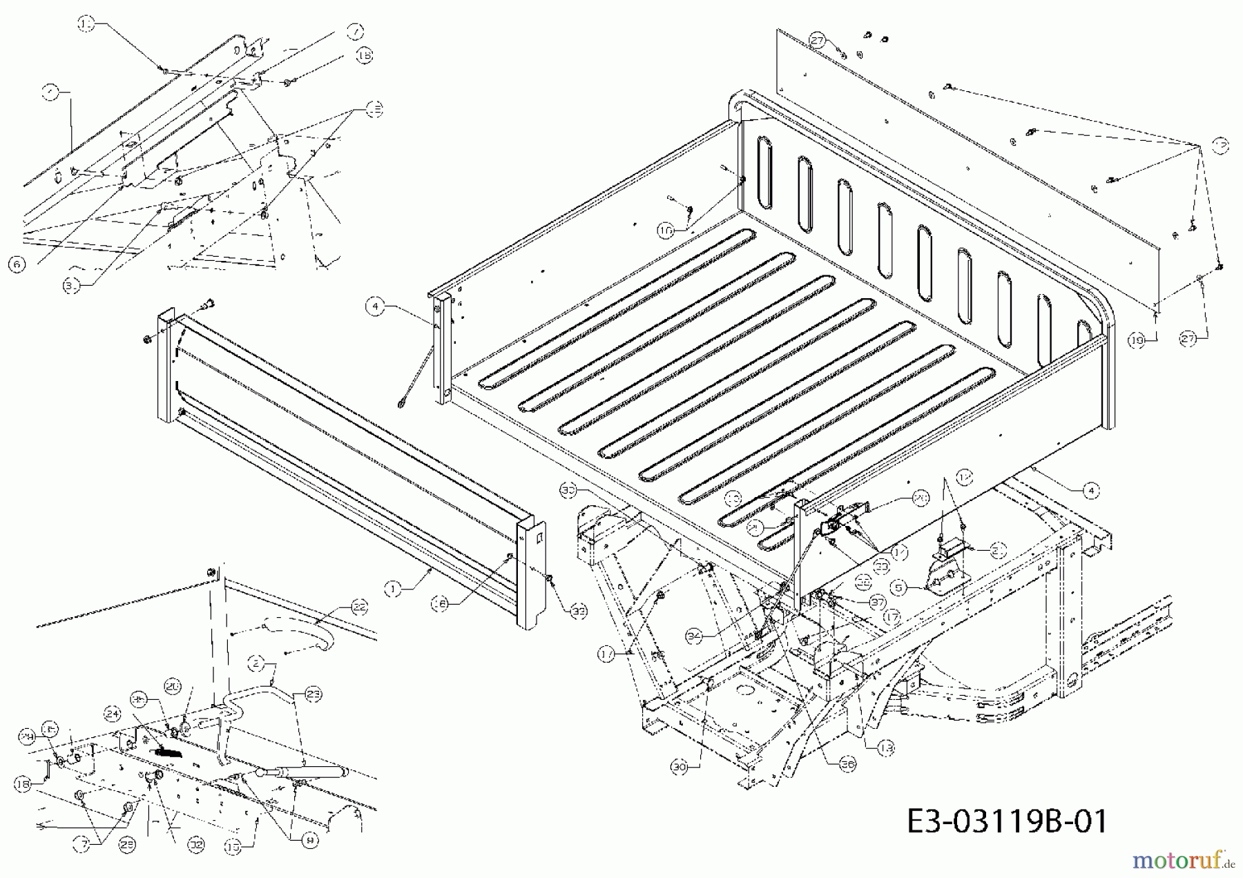 Cub Cadet Utility Vehicle 4x4 Cubstyle 37AP466D603  (2007) Ladefläche