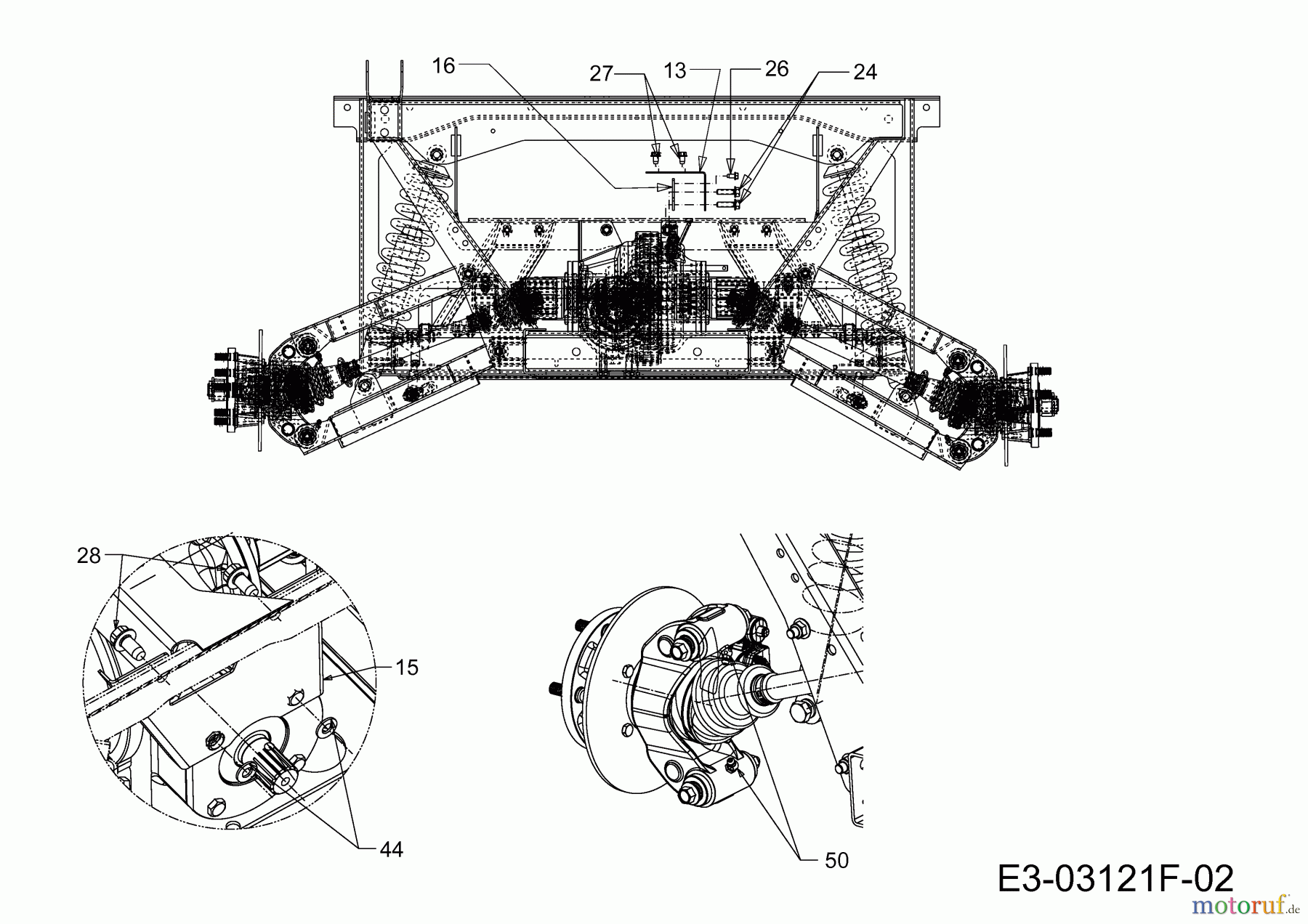  Cub Cadet Utility Vehicle 4x4 Cubstyle 37AK466D603  (2012) Achsen hinten, Differential hinten