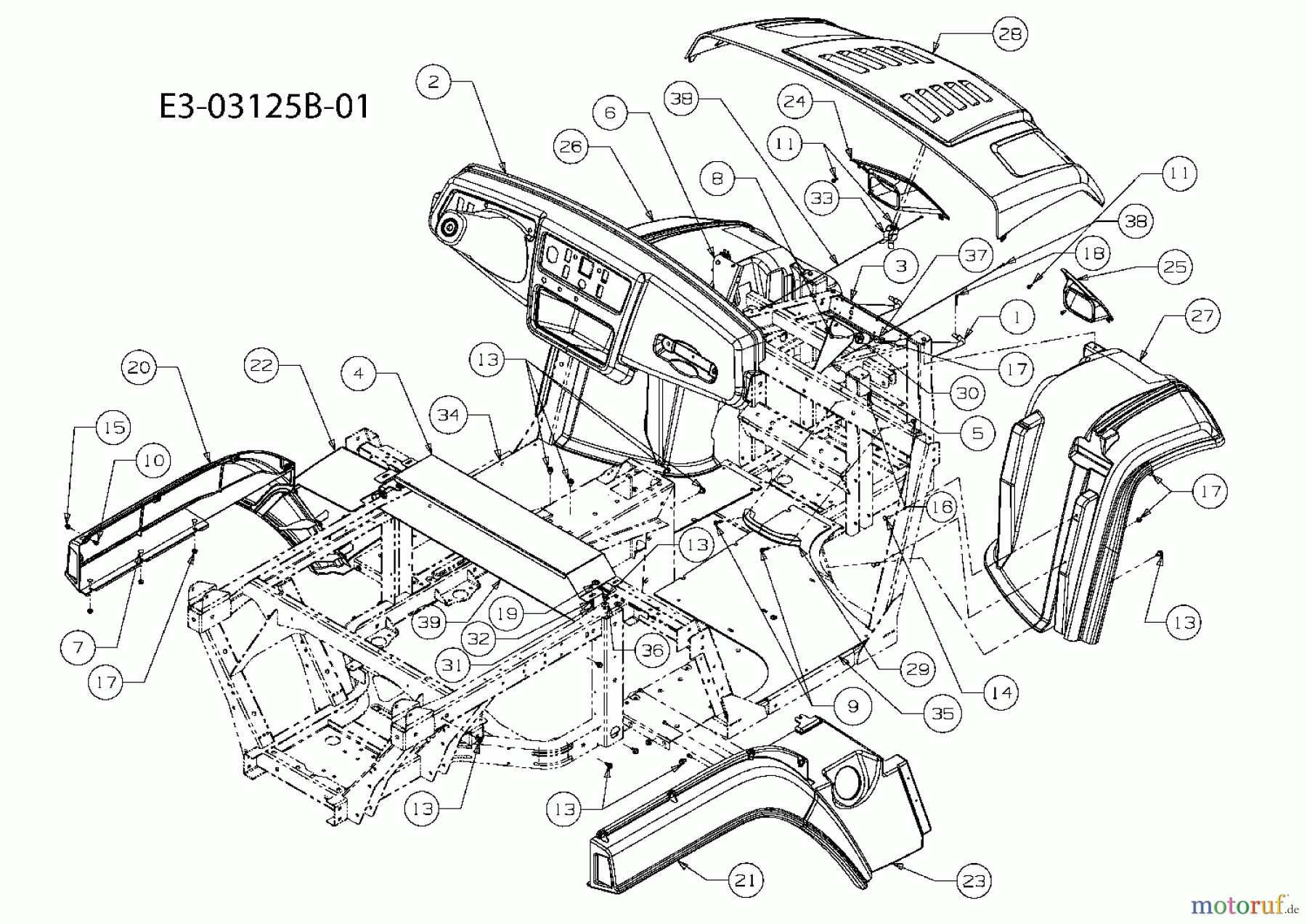 Massey Ferguson Utility Vehicle MF 20 MD 37AP468D695 (2010) Armaturenbrett, Motorhaube