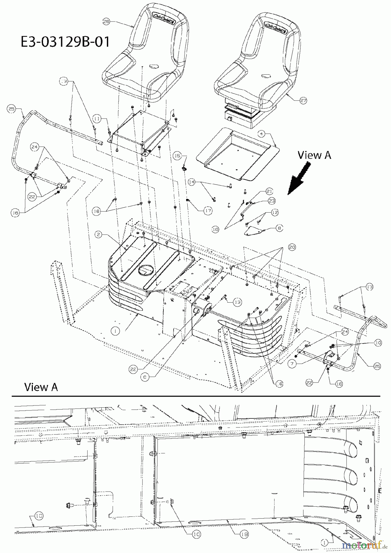 Cub Cadet Utility Vehicle 4x4 Cubstyle 37AP466D603 (2007) Sitz