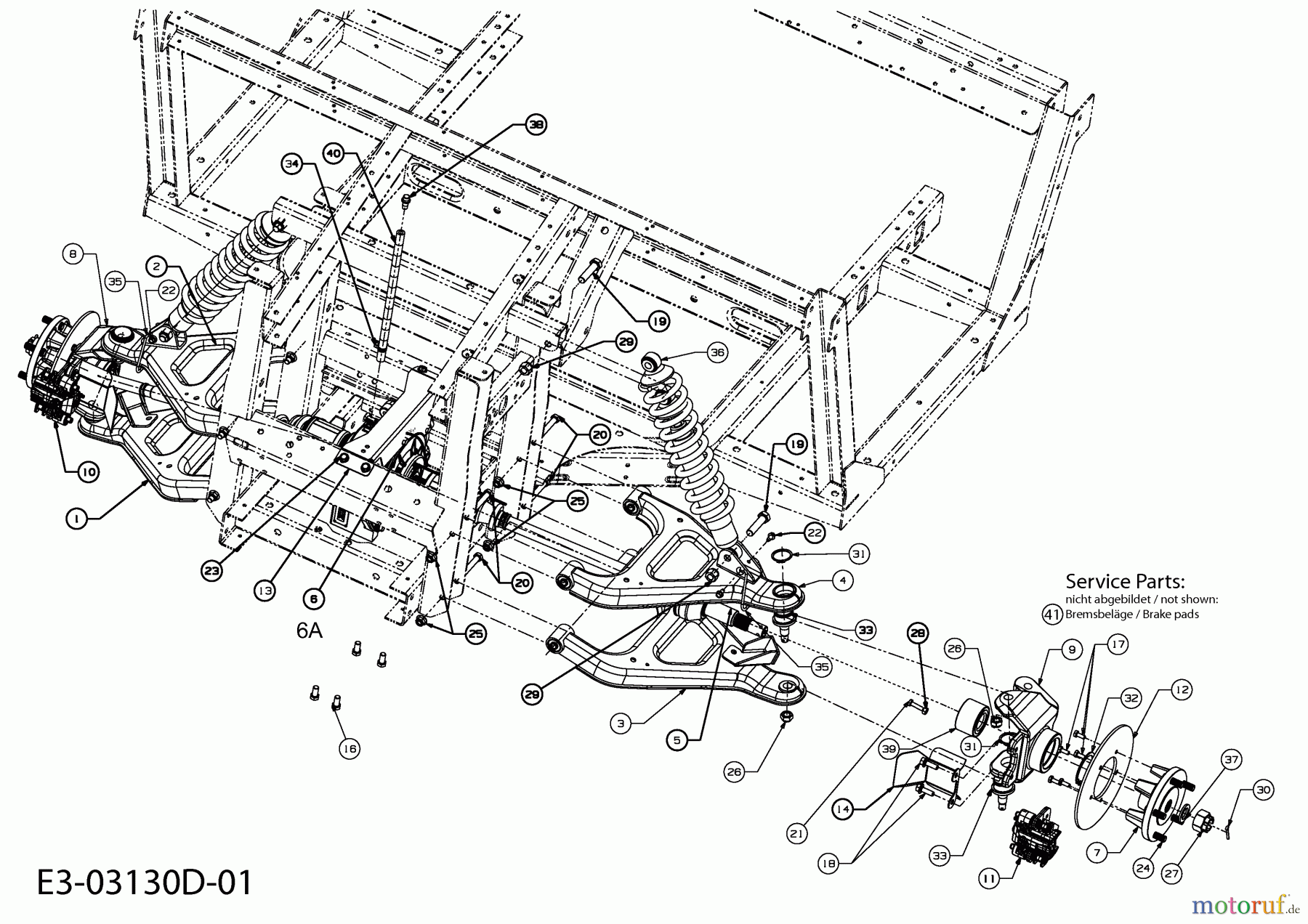  Cub Cadet Utility Vehicle 4x4 Cubstyle 37AK466D603  (2011) Bremse vorne, Differential vorne, Vorderachse
