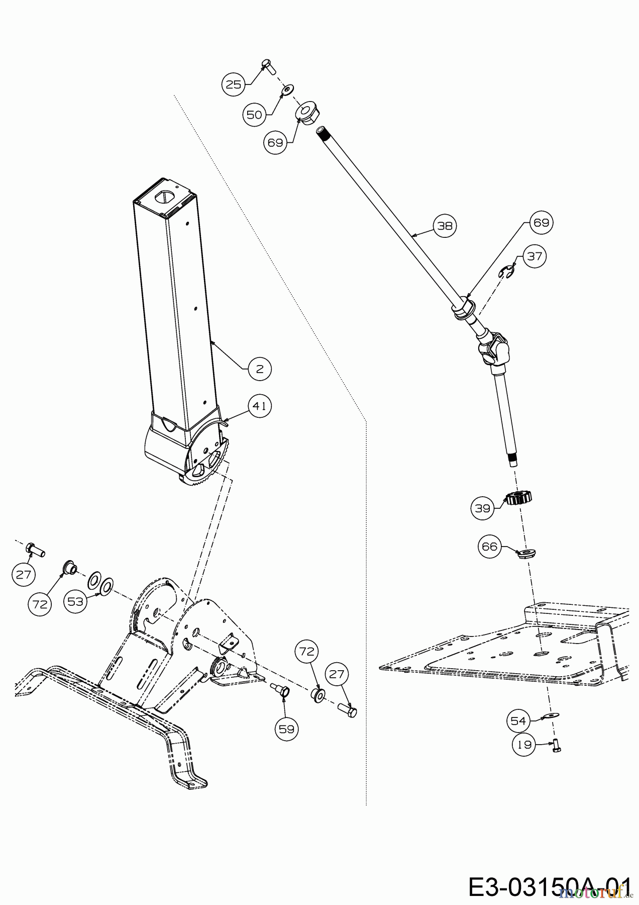  Cub Cadet Zero Turn XZ2 117I 17AWCBYT603  (2018) Lenksäule
