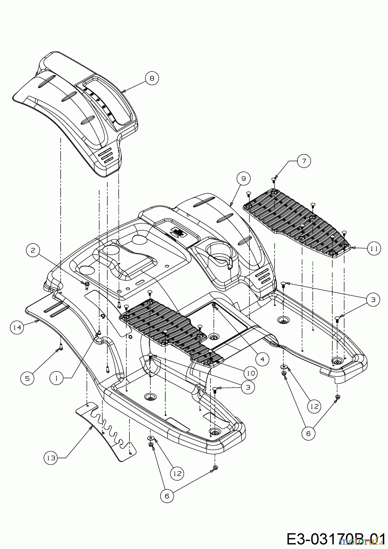 Cub Cadet Zero Turn All Rounder 1050 17AH9BKP603 (2008) Sitzwanne