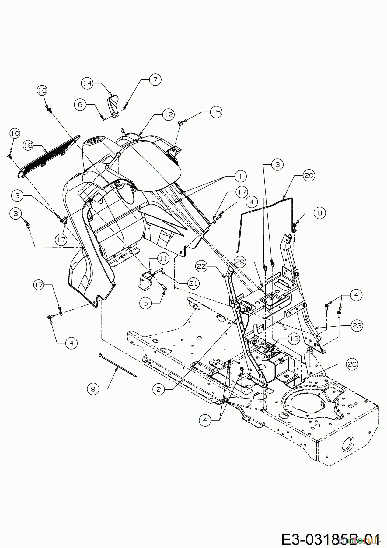 Cub Cadet Zero Turn All Rounder 1050 17AH9BKP603  (2008) Armaturenbrett