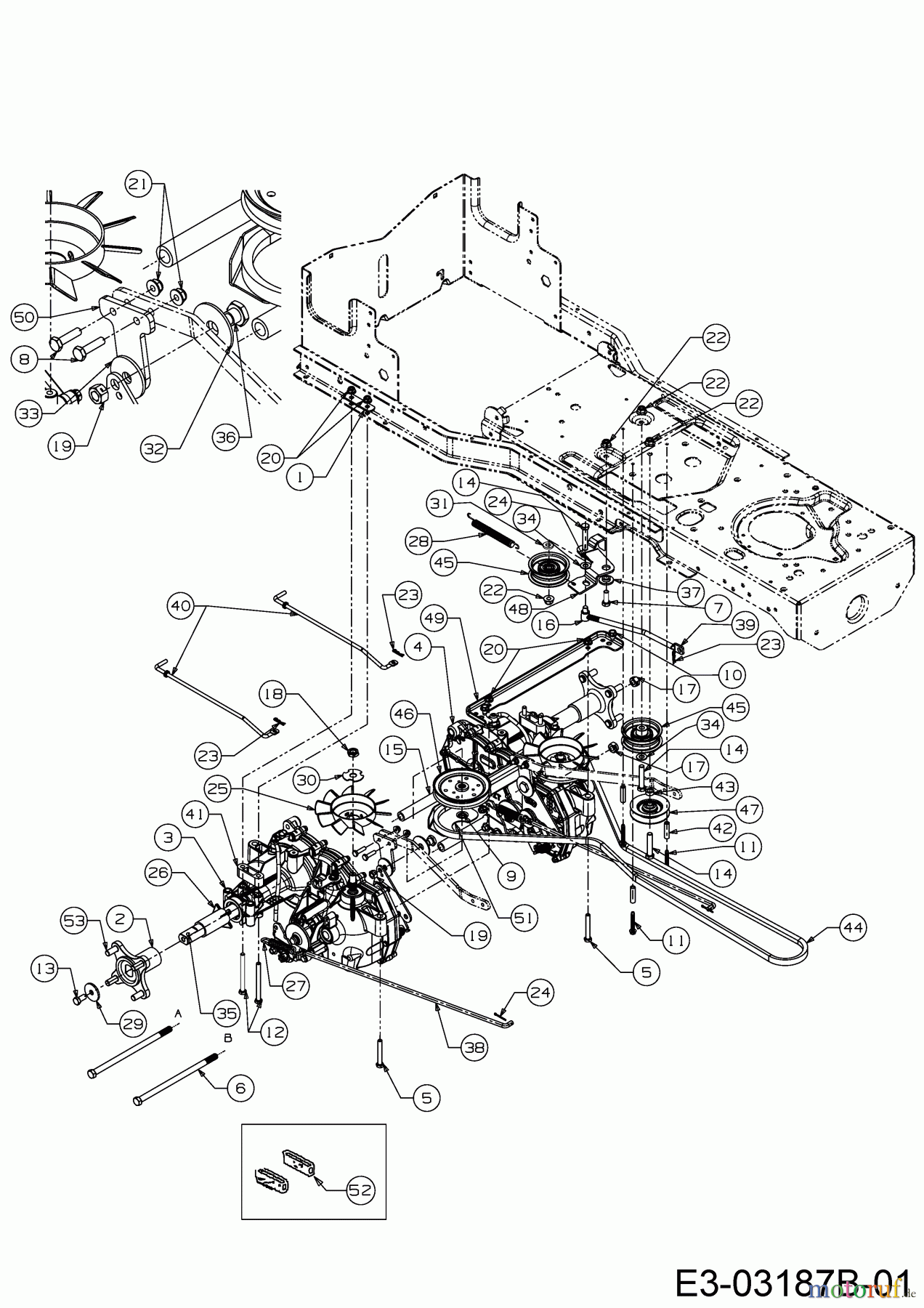 Cub Cadet Zero Turn All Rounder 1050 17AH9BKP603 (2008) Fahrantrieb
