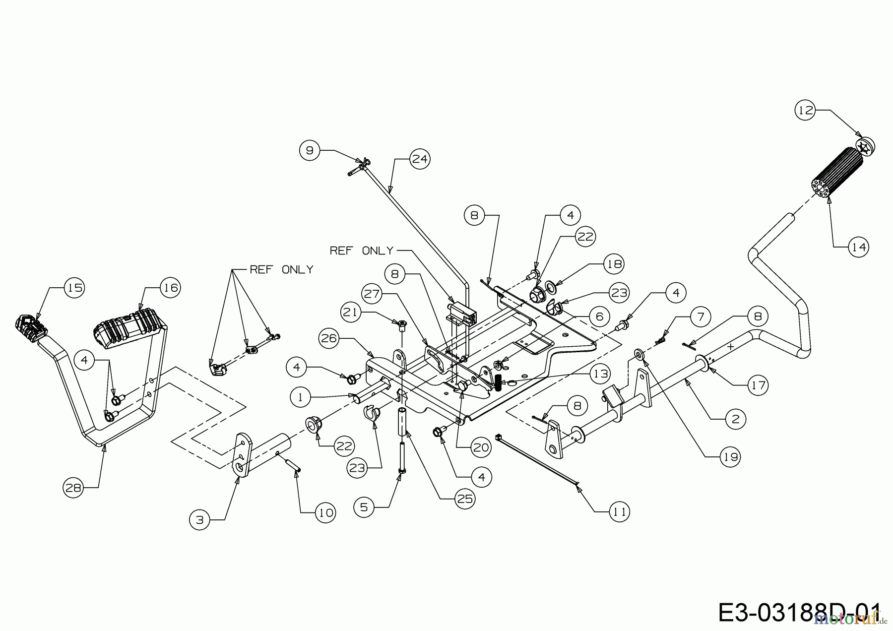  Cub Cadet Zero Turn i 1050 17AF9BKP010  (2009) Pedale