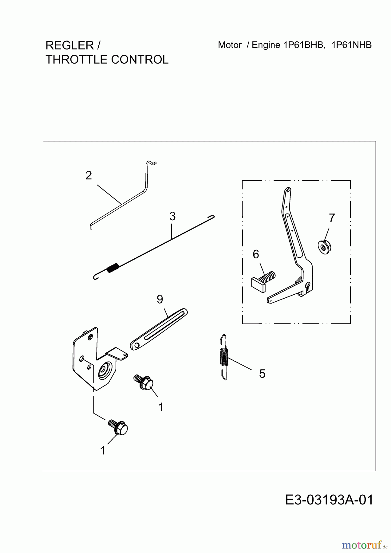  MTD-Motoren Vertikal 1P61BHB 752Z1P61BHB  (2013) Regler