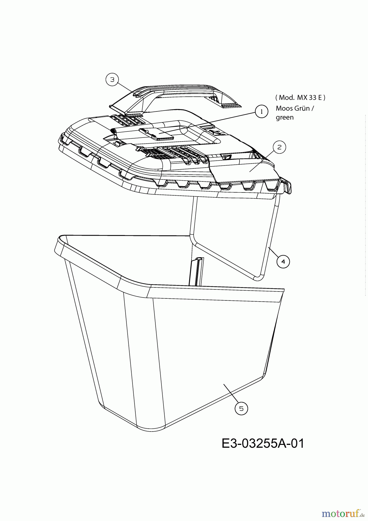 Merox Elektromäher MX 33 E 18D-M4D-667  (2009) Grasfangvorrichtung