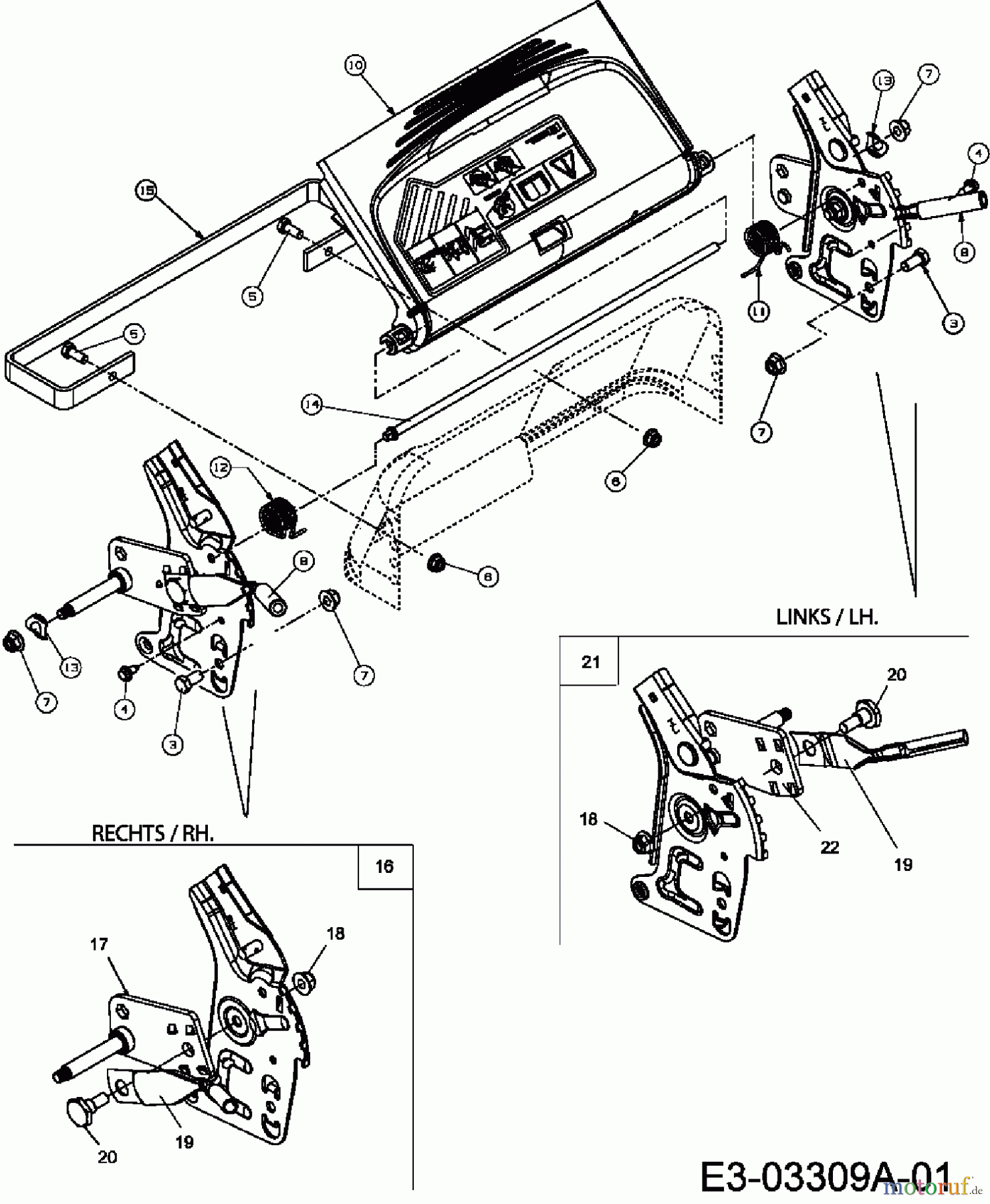 Best Garden Motormäher mit Antrieb BG 53 HWM 12A-568E625 (2007) Heckklappe, Schnitthöhenverstellung hinten