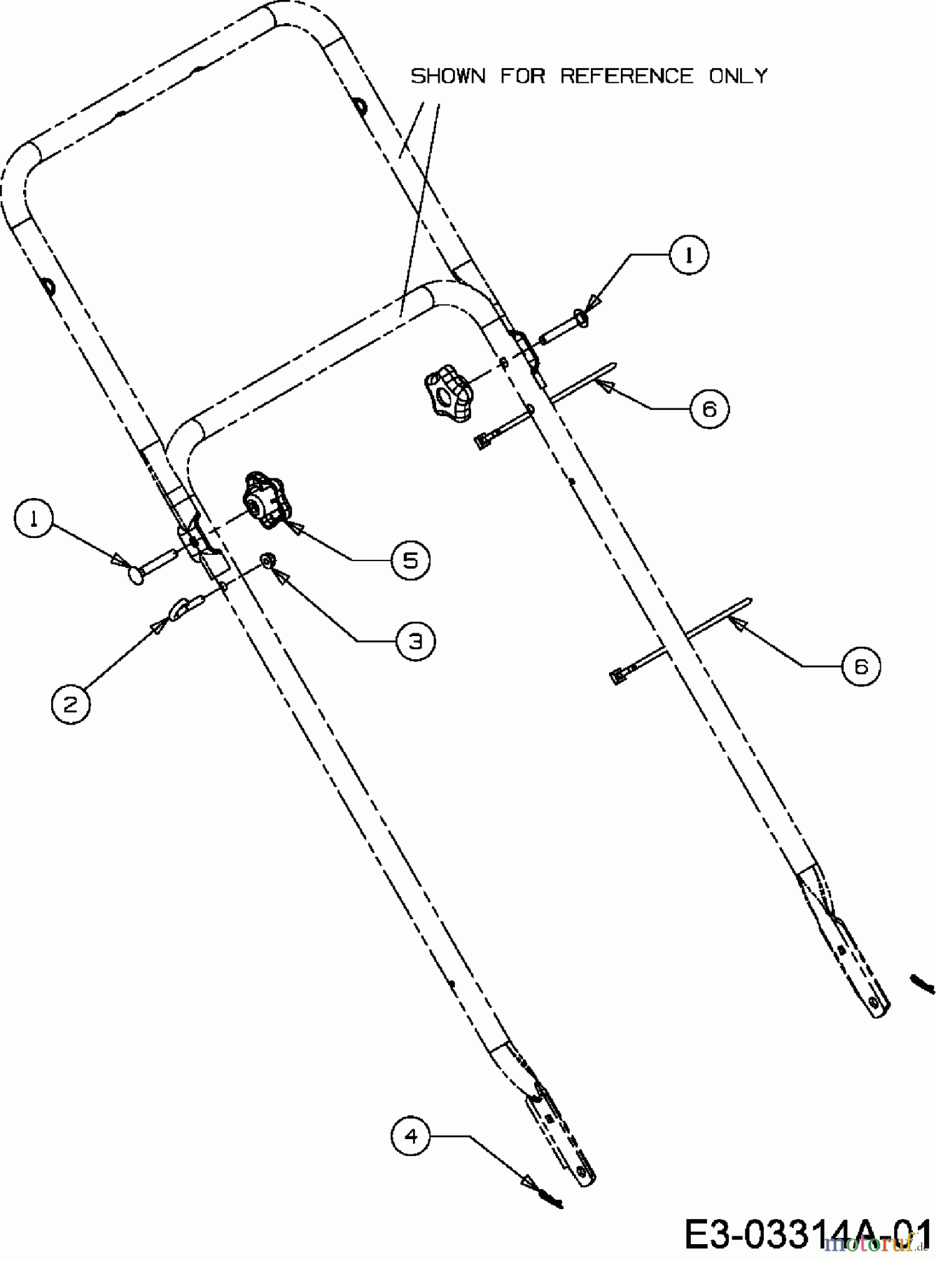 MTD Motormäher mit Antrieb SP 53 GHWK 12A-567D678  (2007) Holmbefestigung