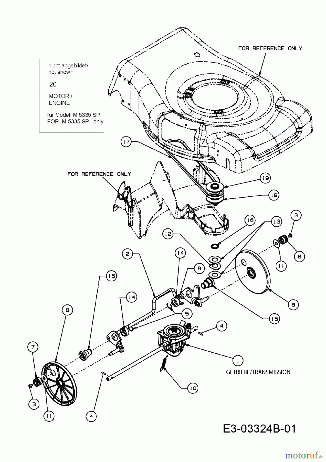 MTD Motormäher mit Antrieb 53 SPO 12C-84MF676  (2008) Getriebe bis 08.01.2008, Motor