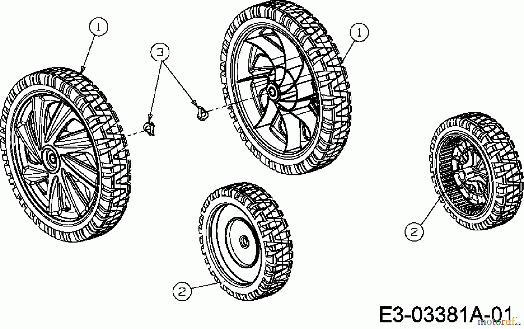  MTD Motormäher mit Antrieb SP 53 GHWO 12A-56MF676  (2007) Räder