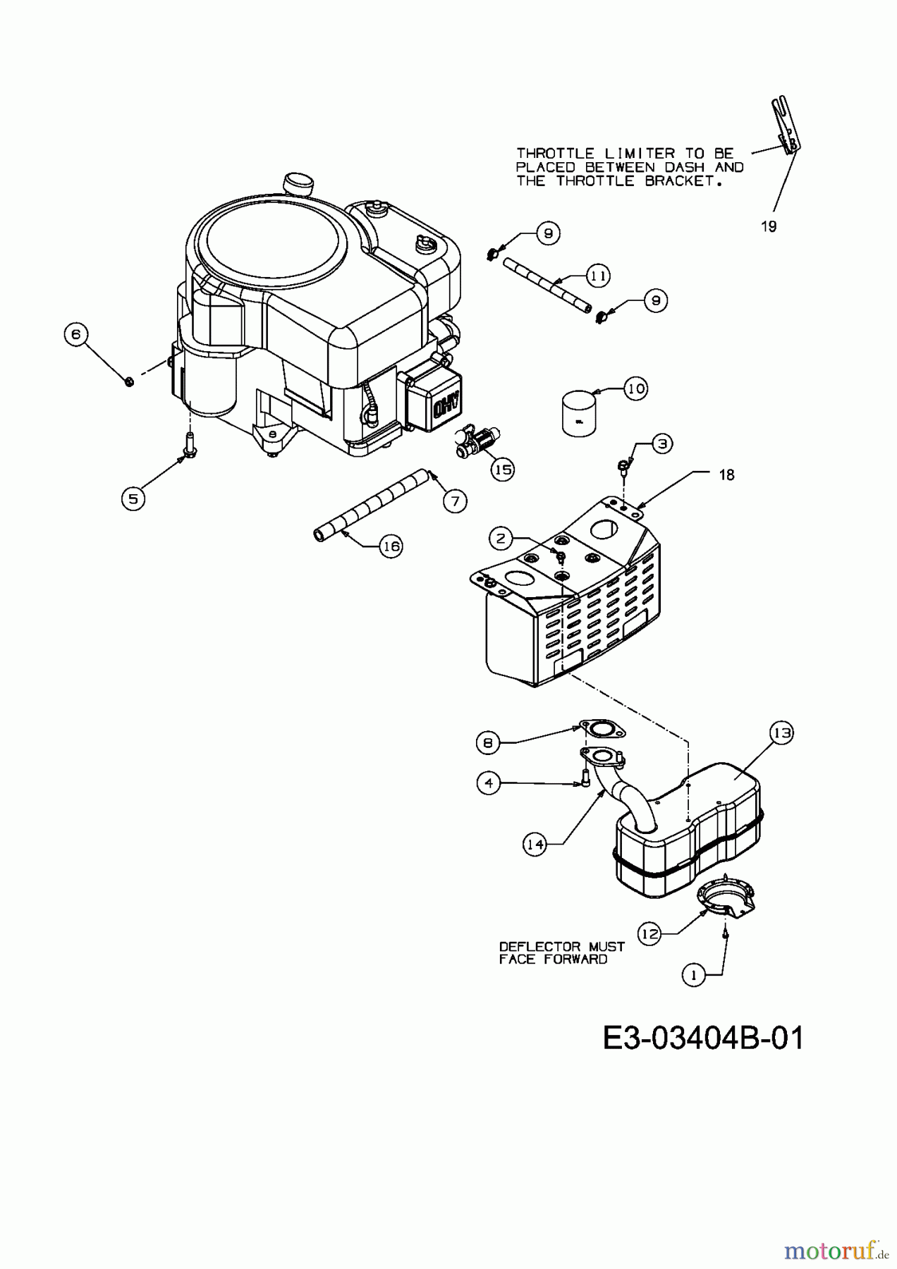 Bolens Rasentraktoren BL 180/105 H 13A3495N684  (2008) Motorzubehör
