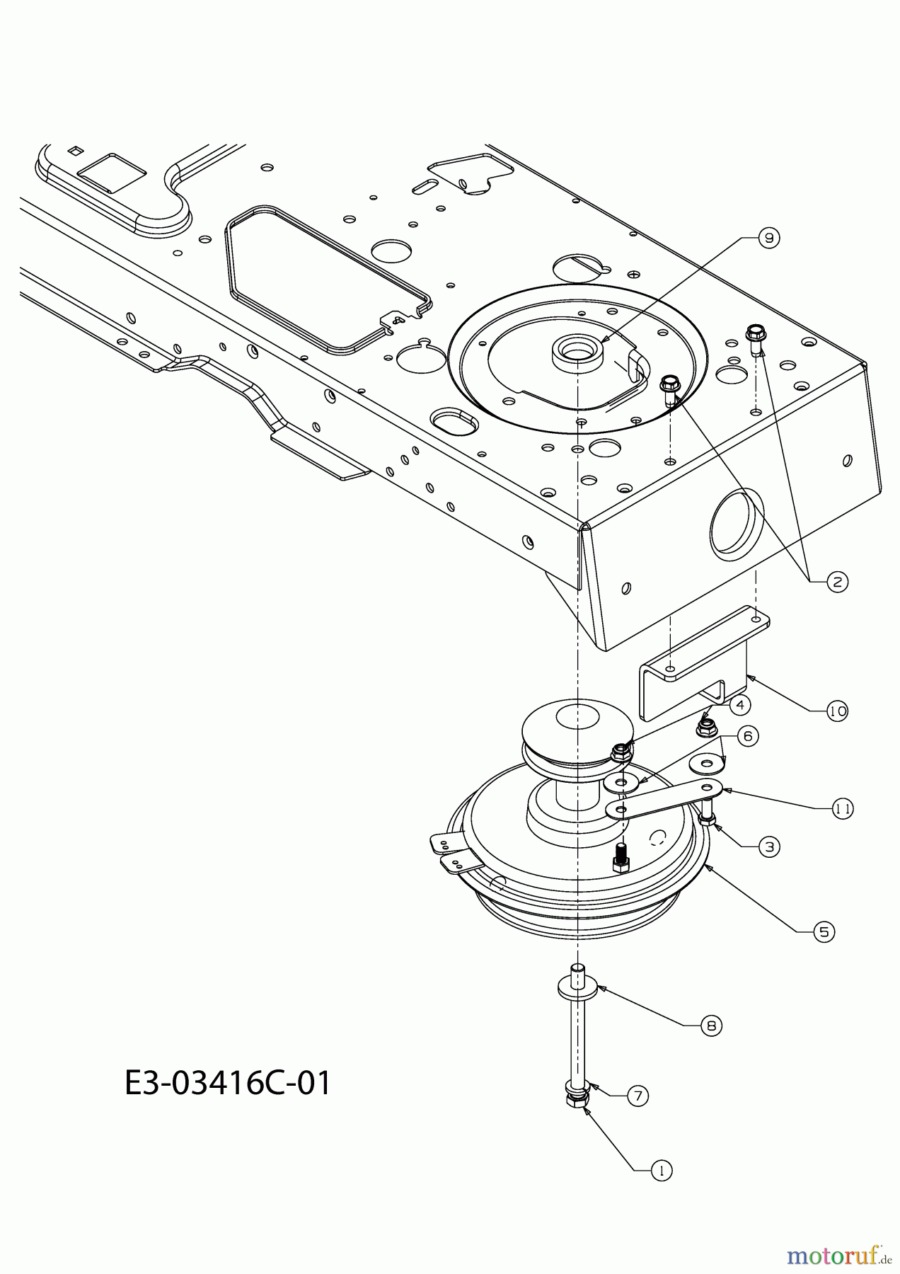 Cub Cadet Rasentraktoren CC 1000 RD 13B951CN603 (2010) Motorkeilriemenscheibe