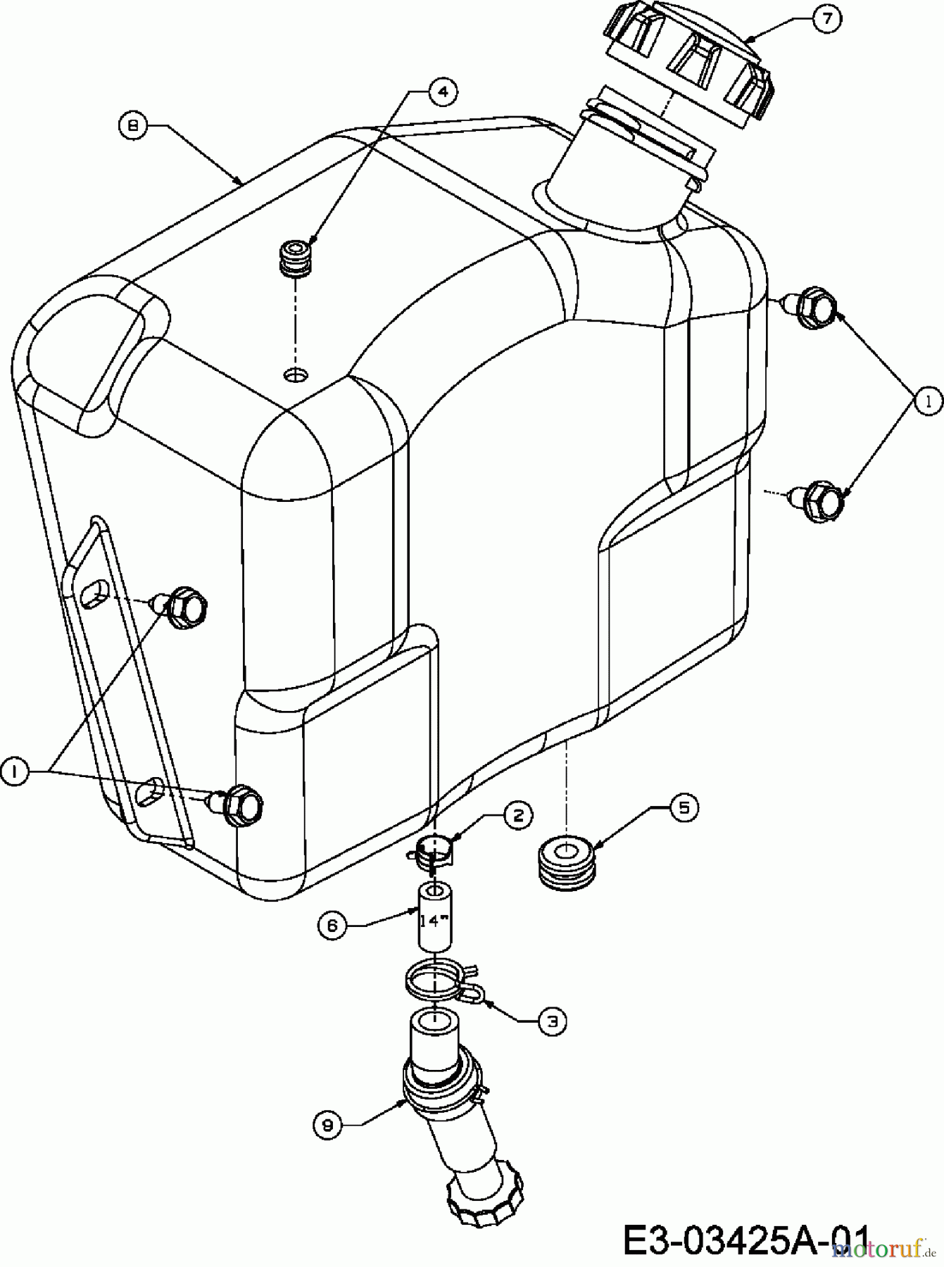 Cub Cadet Rasentraktoren CC 1000 RD 13A951CN603 (2007) Tank