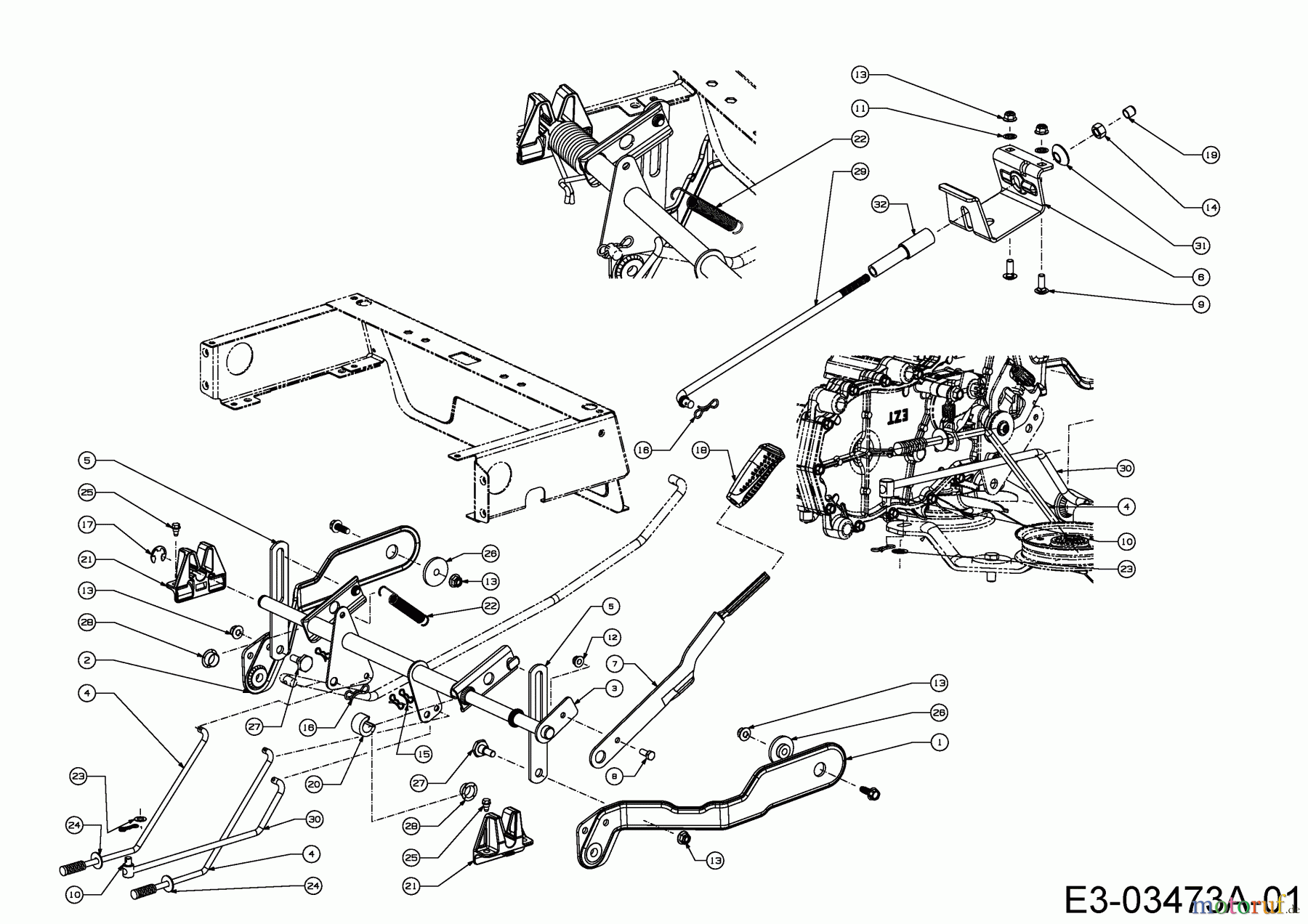 Cub Cadet Zero Turn RZT S 46 17AICBDT603 (2014) Mähwerksaushebung
