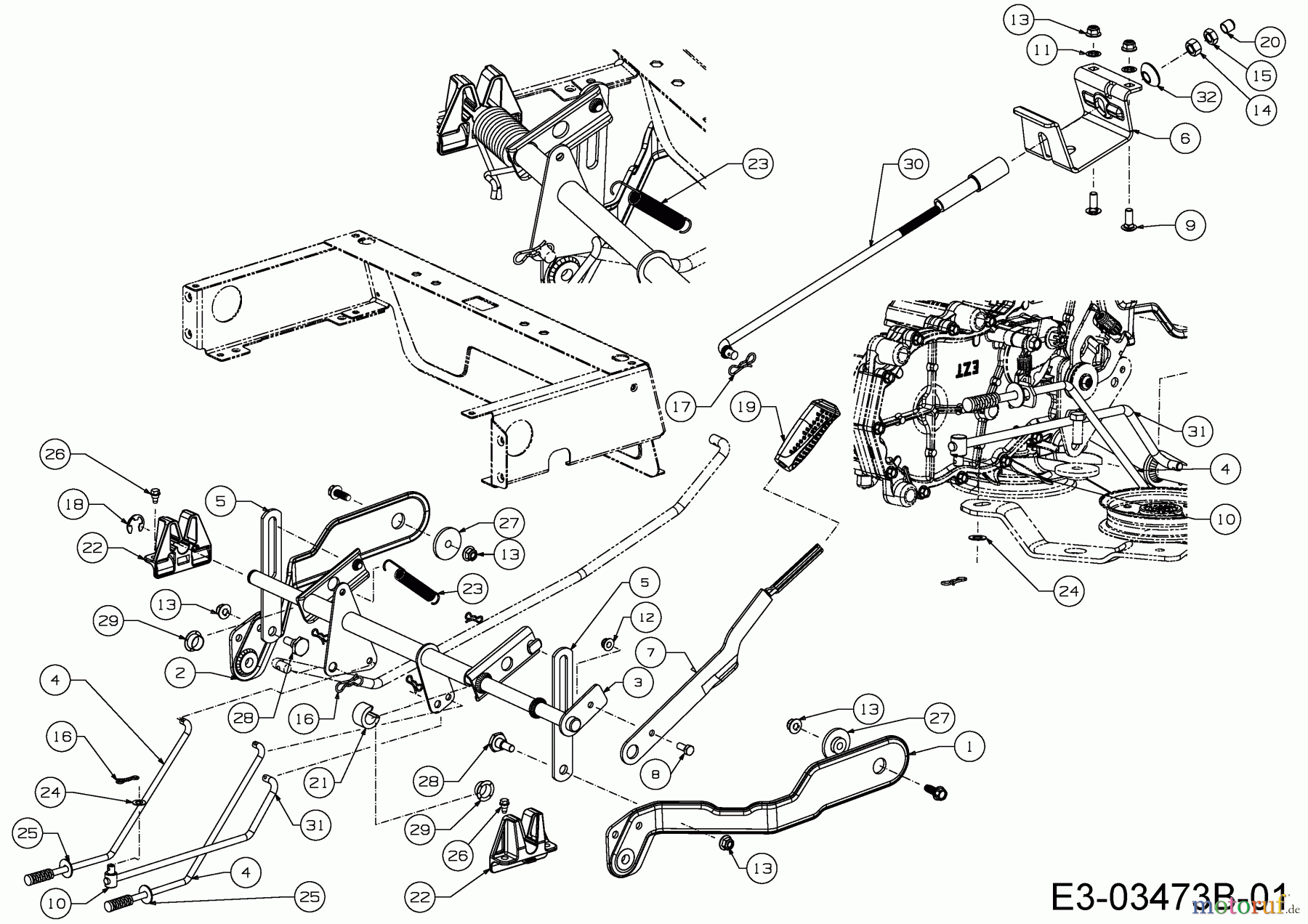 Cub Cadet Zero Turn RZT S 46 17AICBDT603 (2015) Mähwerksaushebung
