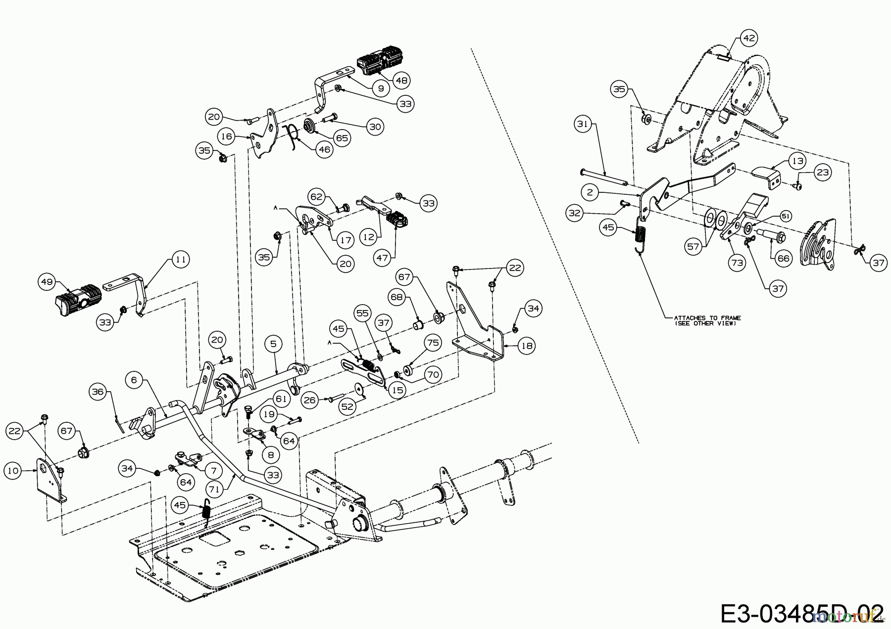  Cub Cadet Zero Turn XZ3 122 17BIDGHB603  (2017) Pedale