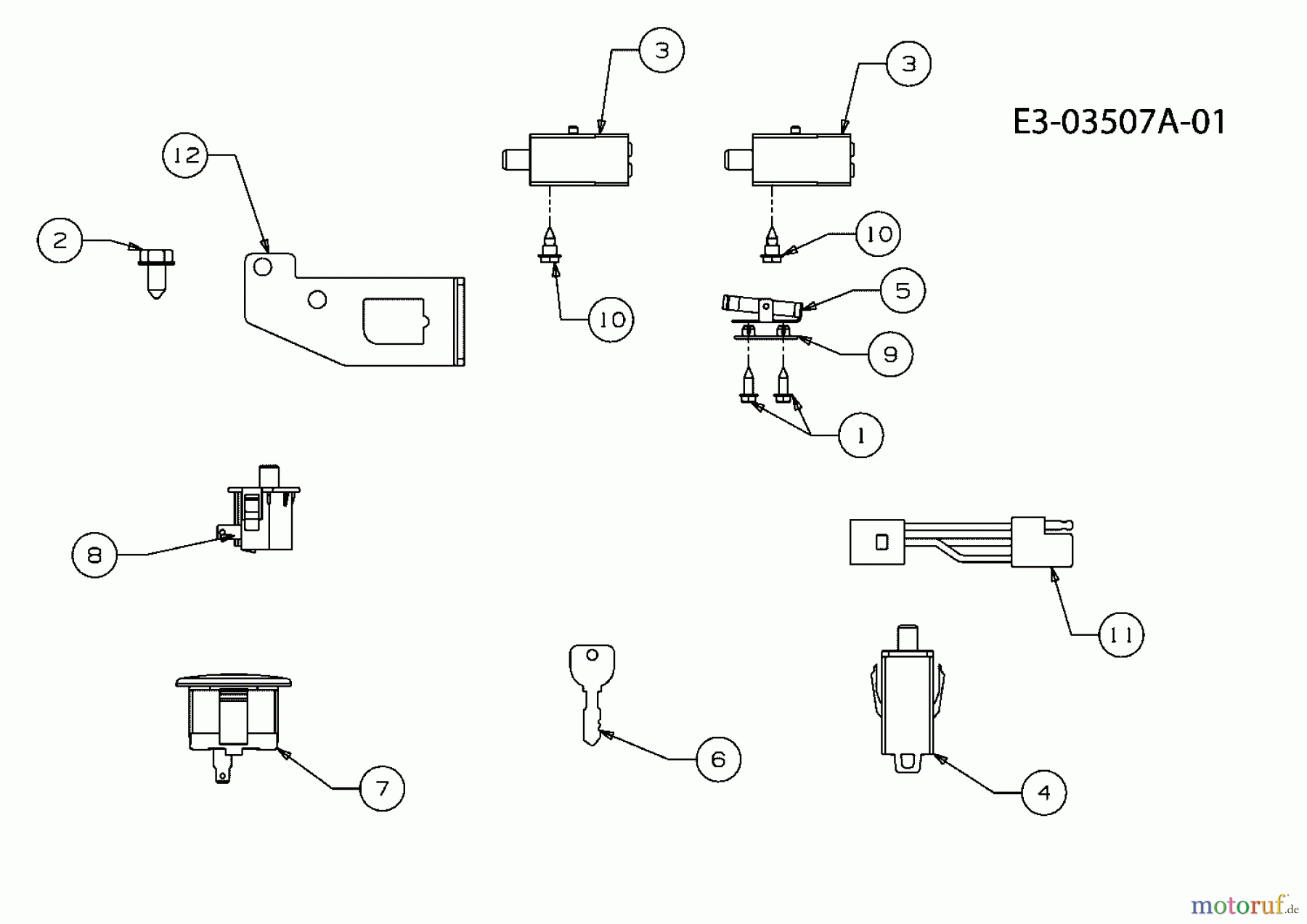  MTD Rasentraktoren Minirider 60 E 13A3054-600  (2008) Elektroteile