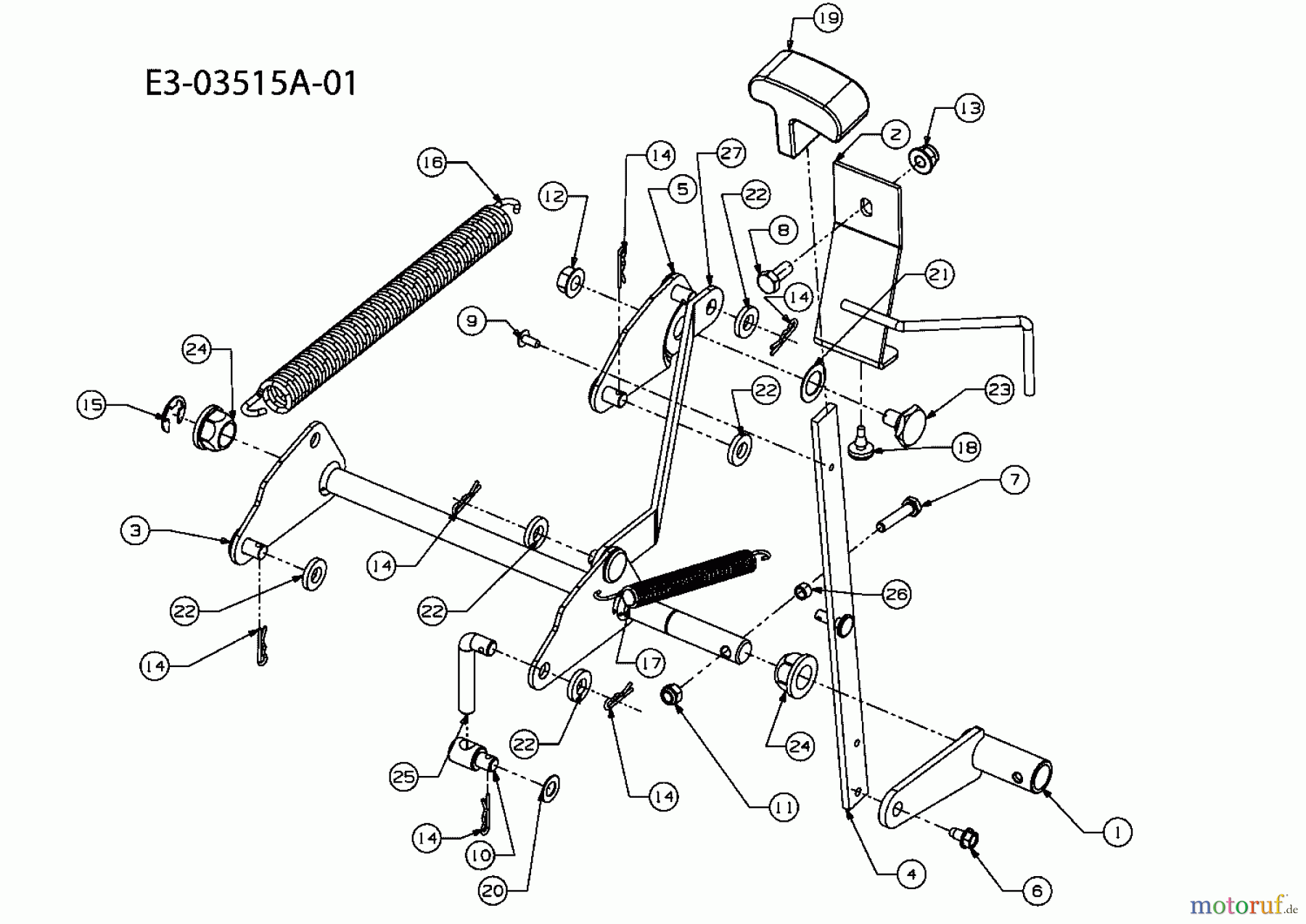 Bolens Rasentraktoren BL 60 M 13A6054-484 (2008) Mähwerksaushebung