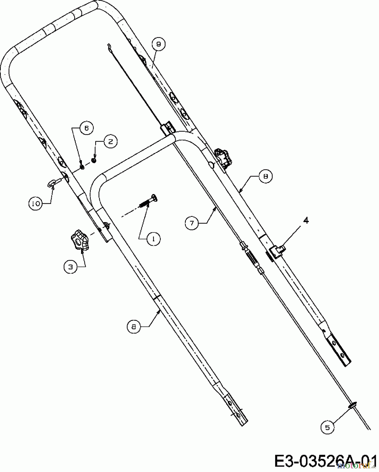  MTD Motormäher mit Antrieb PLATINUM 48 SP 12A-16AQ686  (2007) Holm
