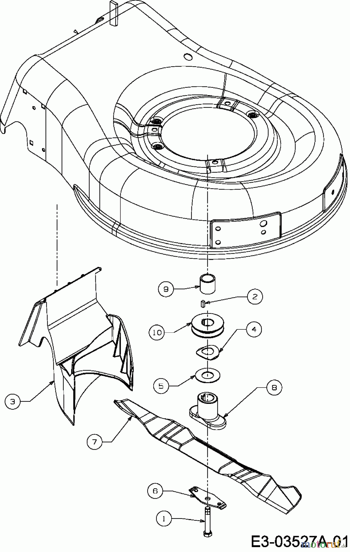  MTD Motormäher mit Antrieb PLATINUM 48 SP 12A-16AQ686  (2007) Messer, Messeraufnahme, Mulchstopfen