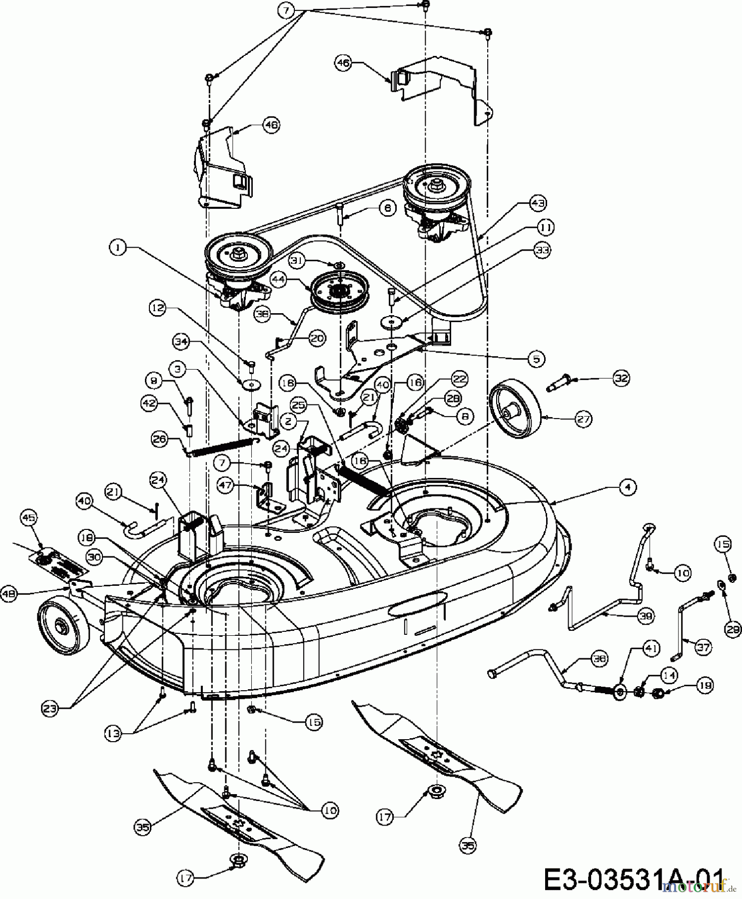 Gutbrod Rasentraktoren DLX 96 SA 13AV606F690  (2008) Mähwerk F (38