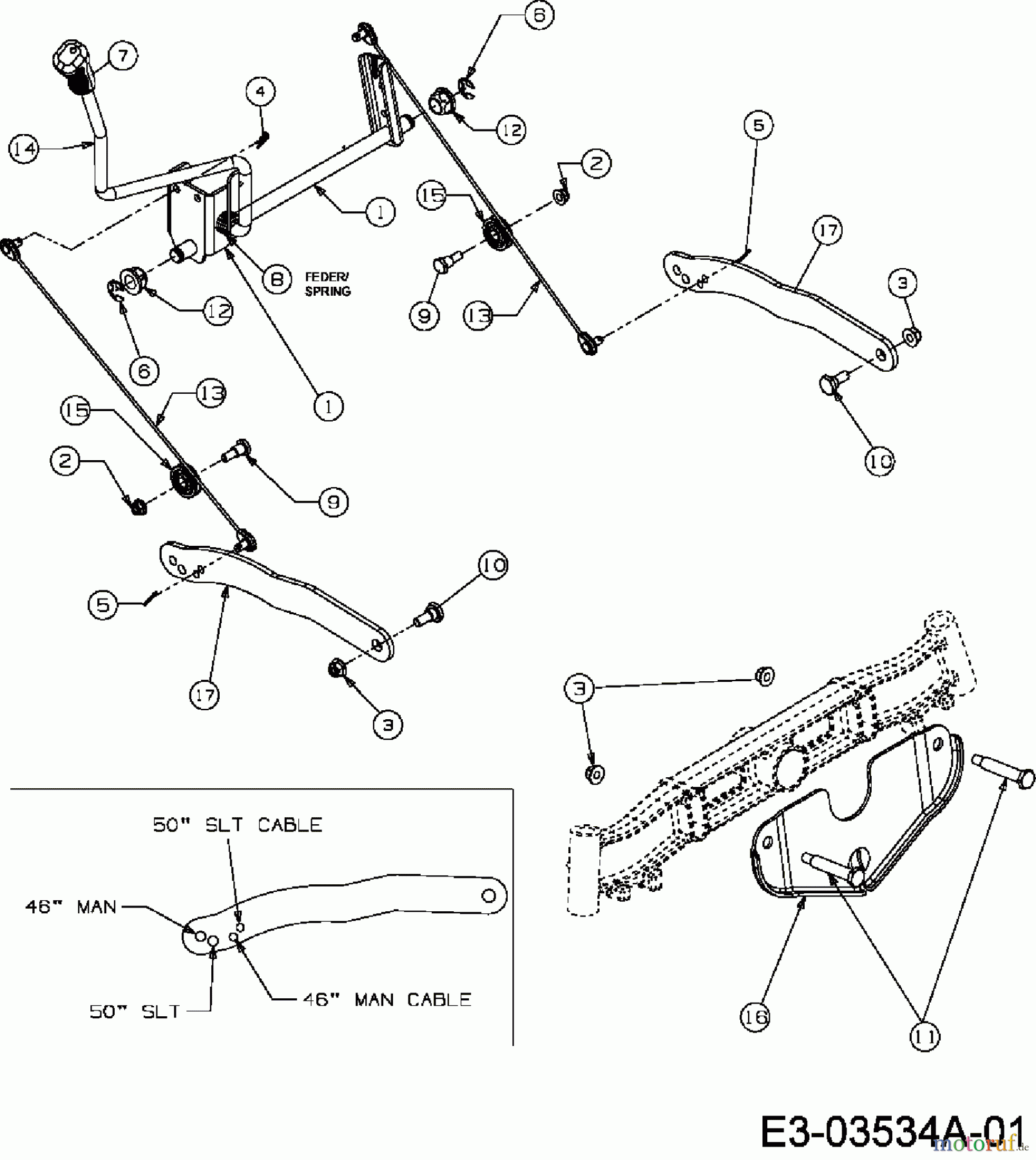  Yard-Man Rasentraktoren 604 H 13BT604H755  (2007) Mähwerksaushebung