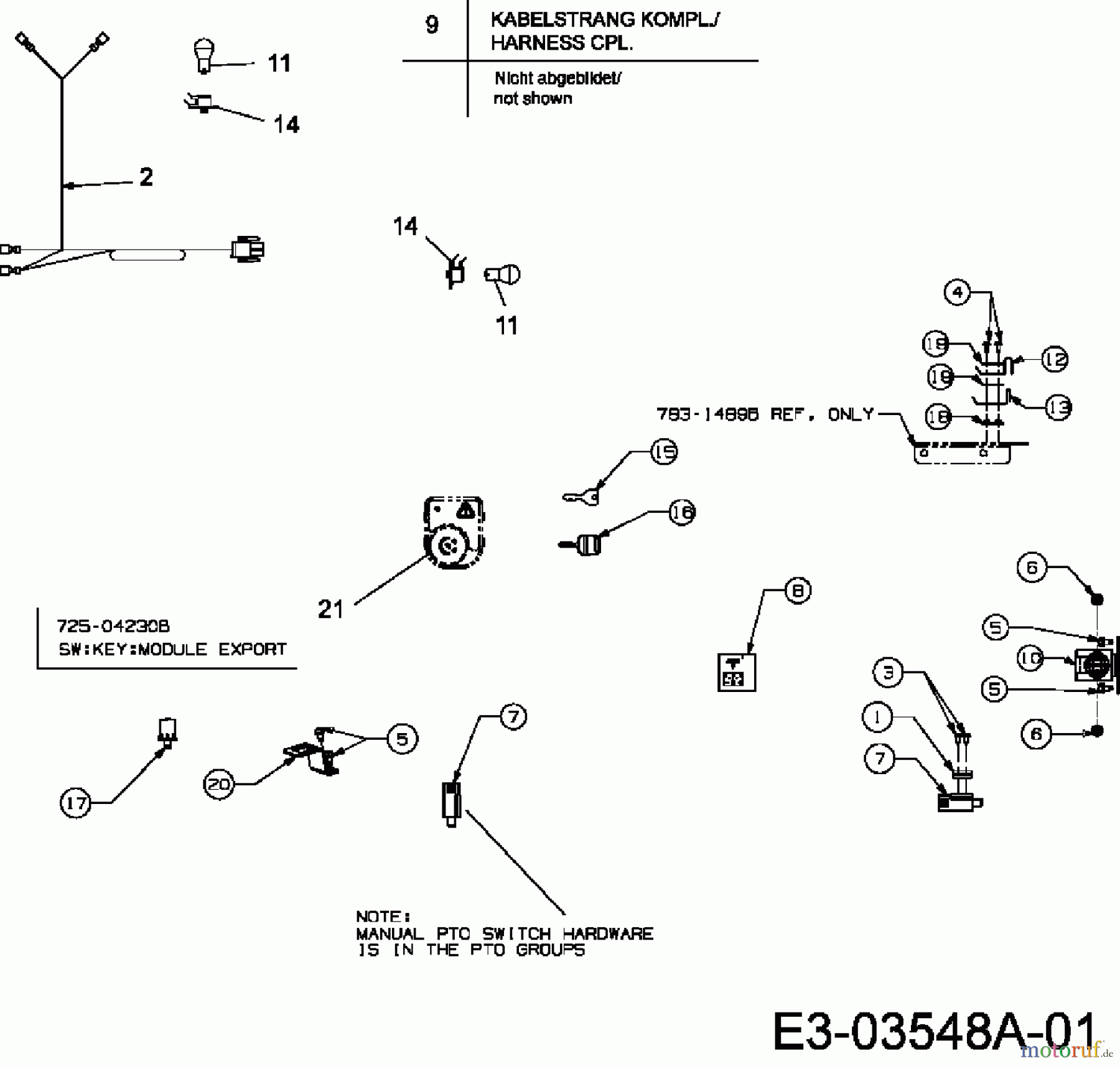  Yard-Man Rasentraktoren 604 H 13BT604H755  (2007) Elektroteile