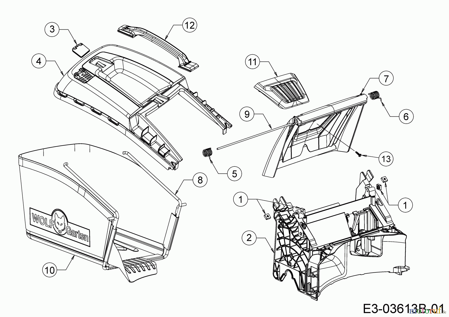  WOLF-Garten Expert Motormäher mit Antrieb Expert 460 A 12A-TUKC650  (2016) Grasfangsack, Heckklappe, Leitstück hinten