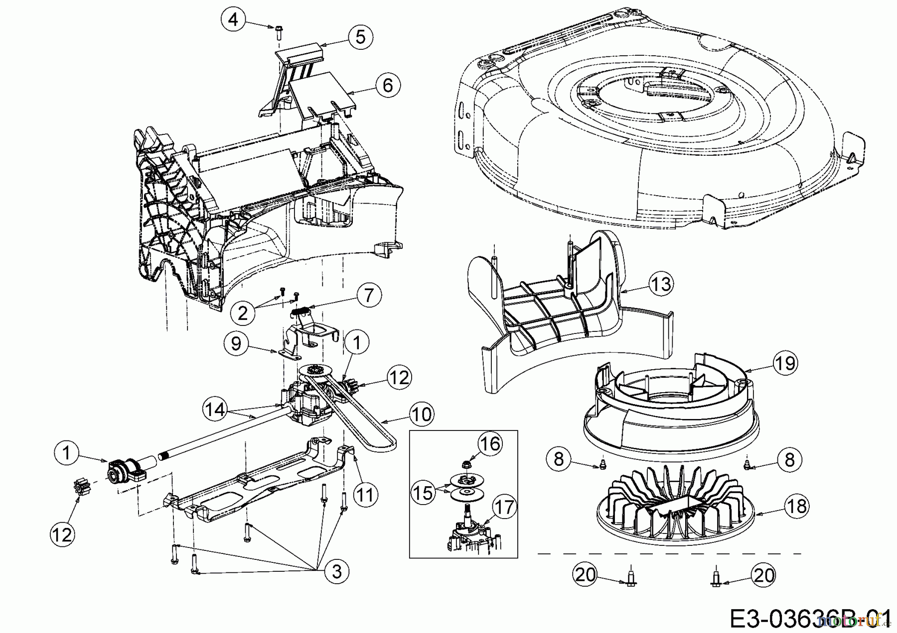 Wolf-Garten Motormäher mit Antrieb AT 420 AHHW 12A-LVCQ650 (2016) Getriebe, Keilriemen