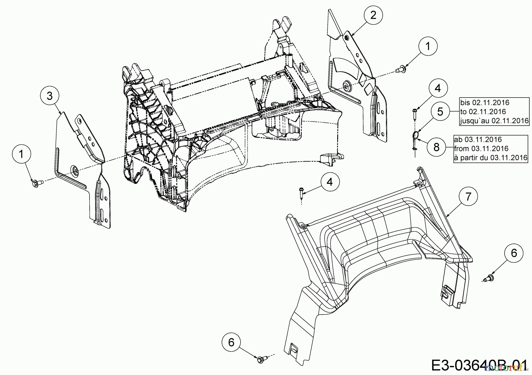 Cub Cadet Motormäher mit Antrieb LM1 AR42 12A-LQSJ603 (2017) Abdeckung hinten