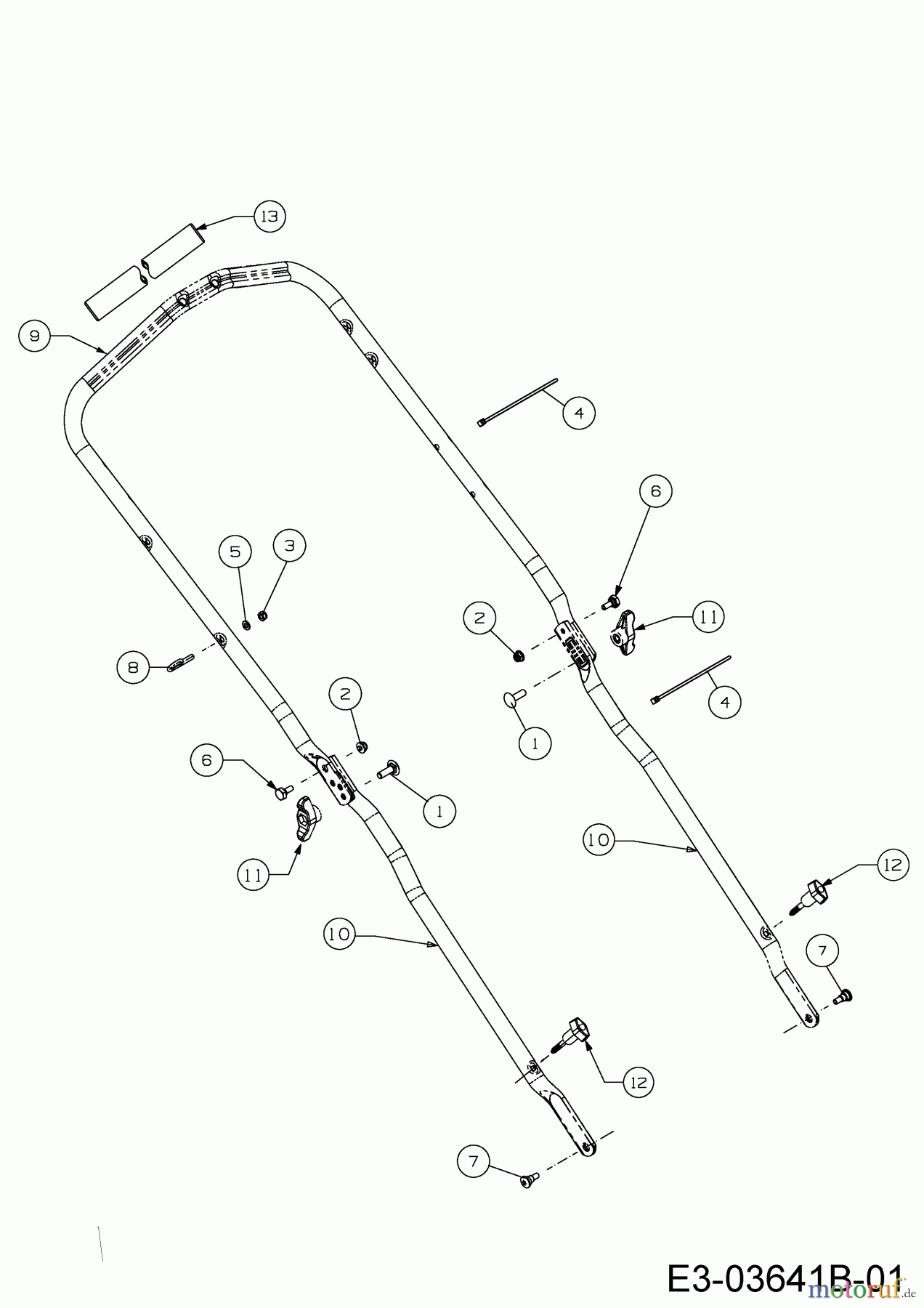 Cub Cadet Motormäher mit Antrieb CC 46 SPH HW 12AQTVAQ603 (2014) Holm