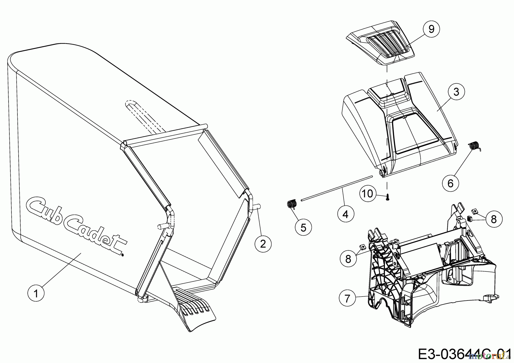 Cub Cadet Motormäher mit Antrieb LM2 DR46ES 12BCTQS7603 (2018) Grasfangsack, Heckklappe, Leitstück hinten