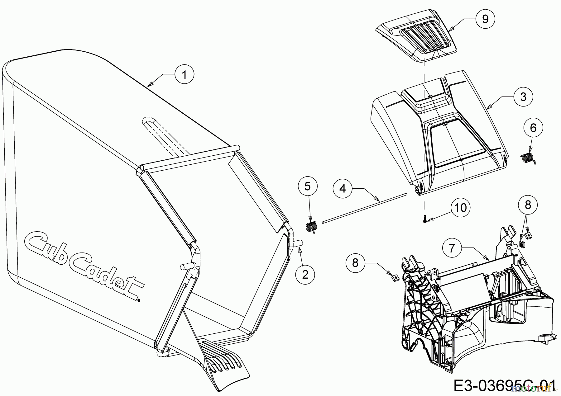 Cub Cadet Motormäher mit Antrieb LM2 DR53S 12BBPQKC603 (2018) Grasfangsack, Heckklappe, Leitstück hinten