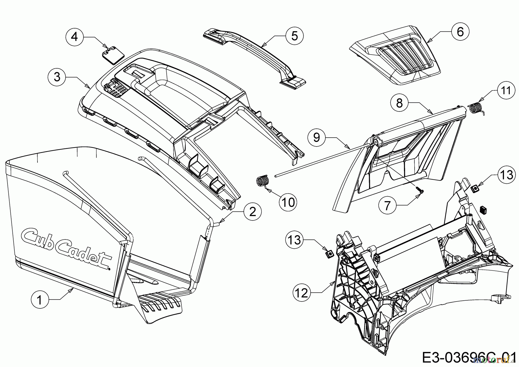 Cub Cadet Motormäher mit Antrieb LM3 DR53S 12BBPVKC603 (2018) Grasfangsack, Heckklappe, Leitstück hinten