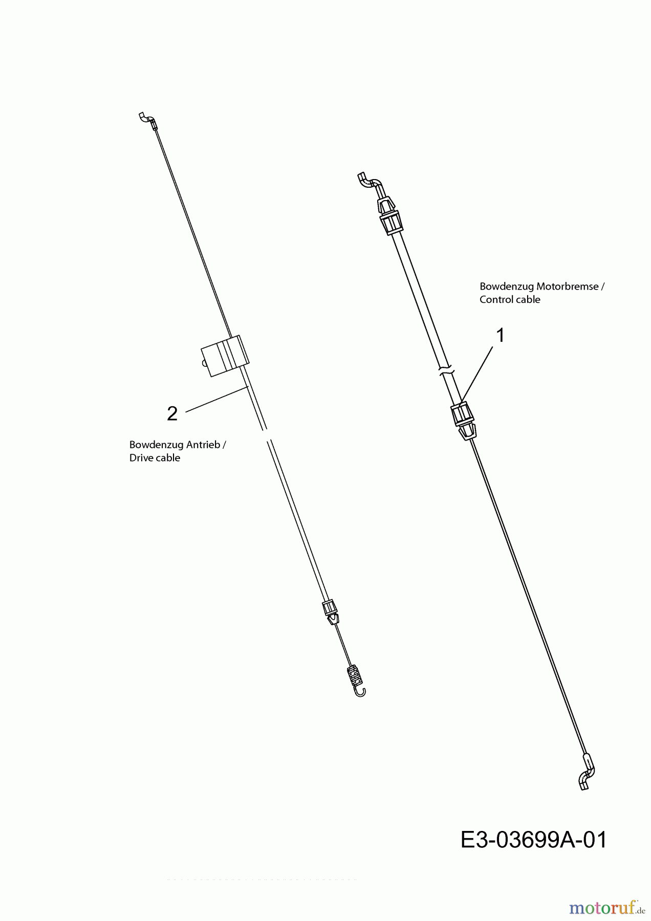  Cub Cadet Motormäher mit Antrieb CC 46 SPO 12A-TQKC603  (2015) Bowdenzüge