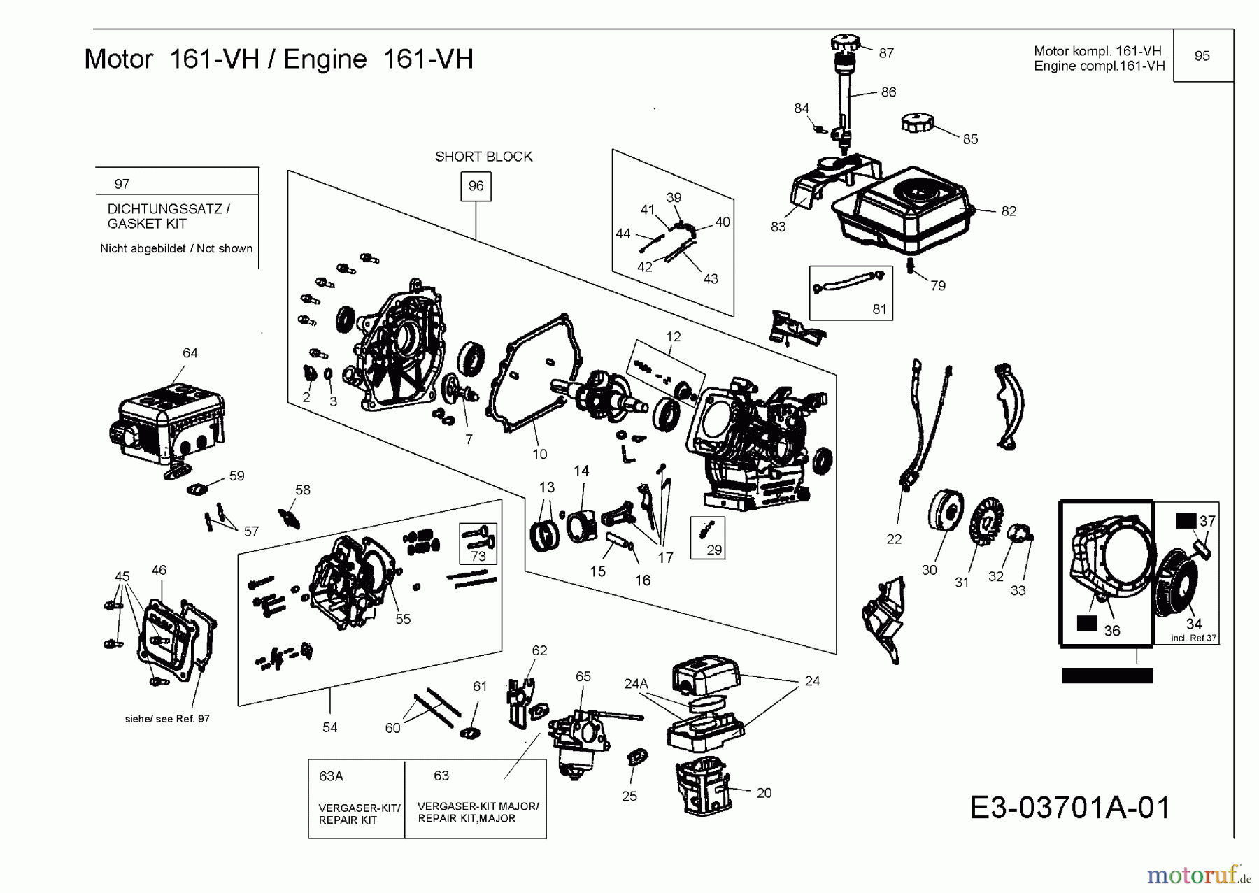MTD-Motoren MTD horizontal 161-VH 752Z161-VH (2008) Motor