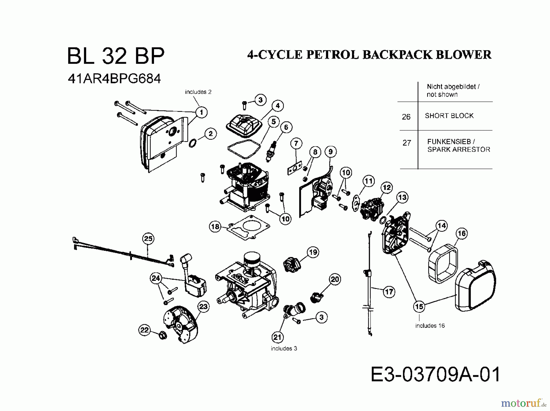 Bolens Laubbläser, Laubsauger BL 32 BP 41AR4BPG684 (2008) Motor