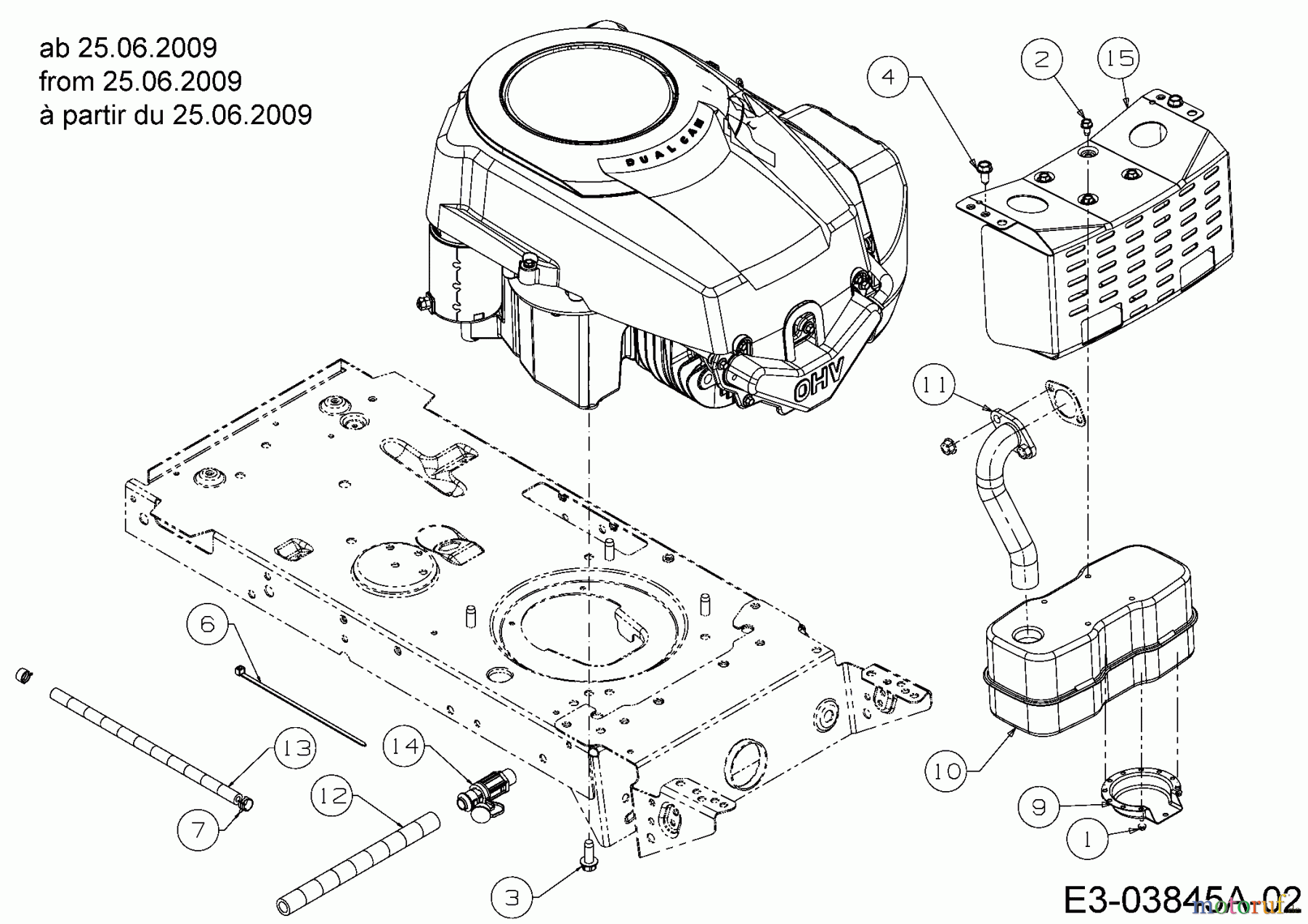 Massey Ferguson Rasentraktoren MF 42-18 SH 13BV795G695  (2009) Motorzubehör ab 25.06.2009