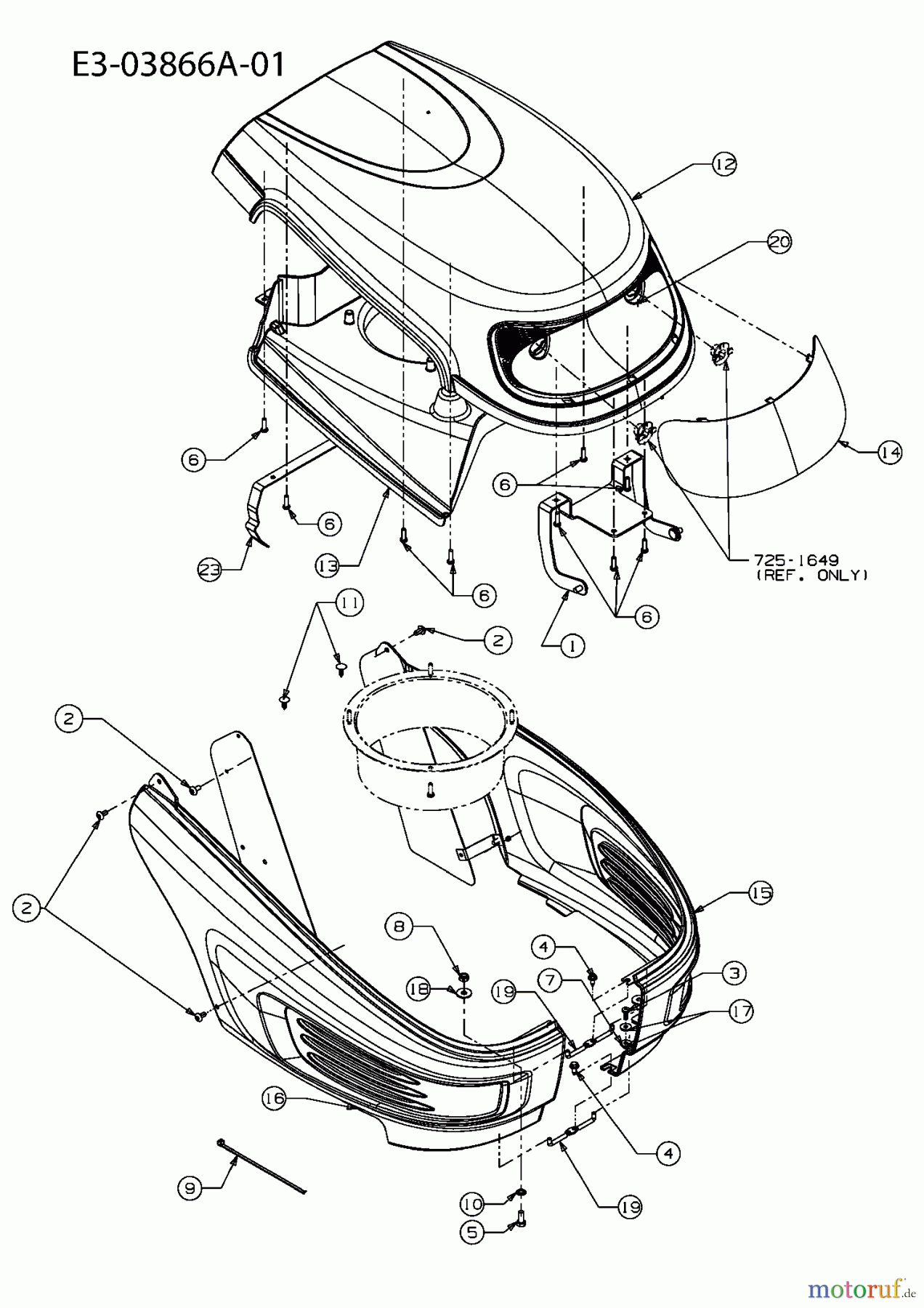 Gutbrod Rasentraktoren JLX 76 RA 13AH786A690  (2008) Motorhaube 6-Style