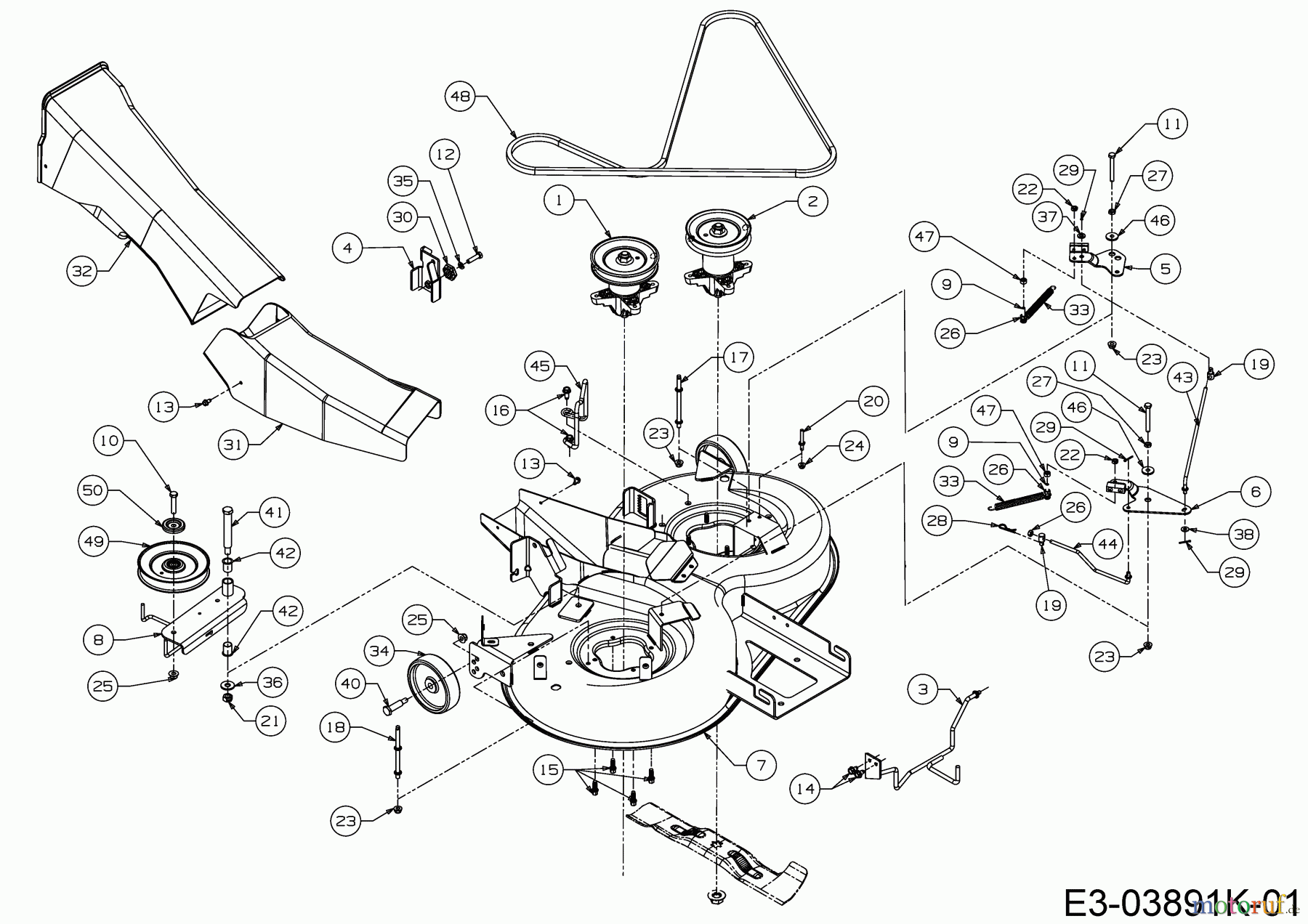 Lux Tools Rasentraktoren B-RT-165/92 13HN77SE694 (2017) Mähwerk E (36
