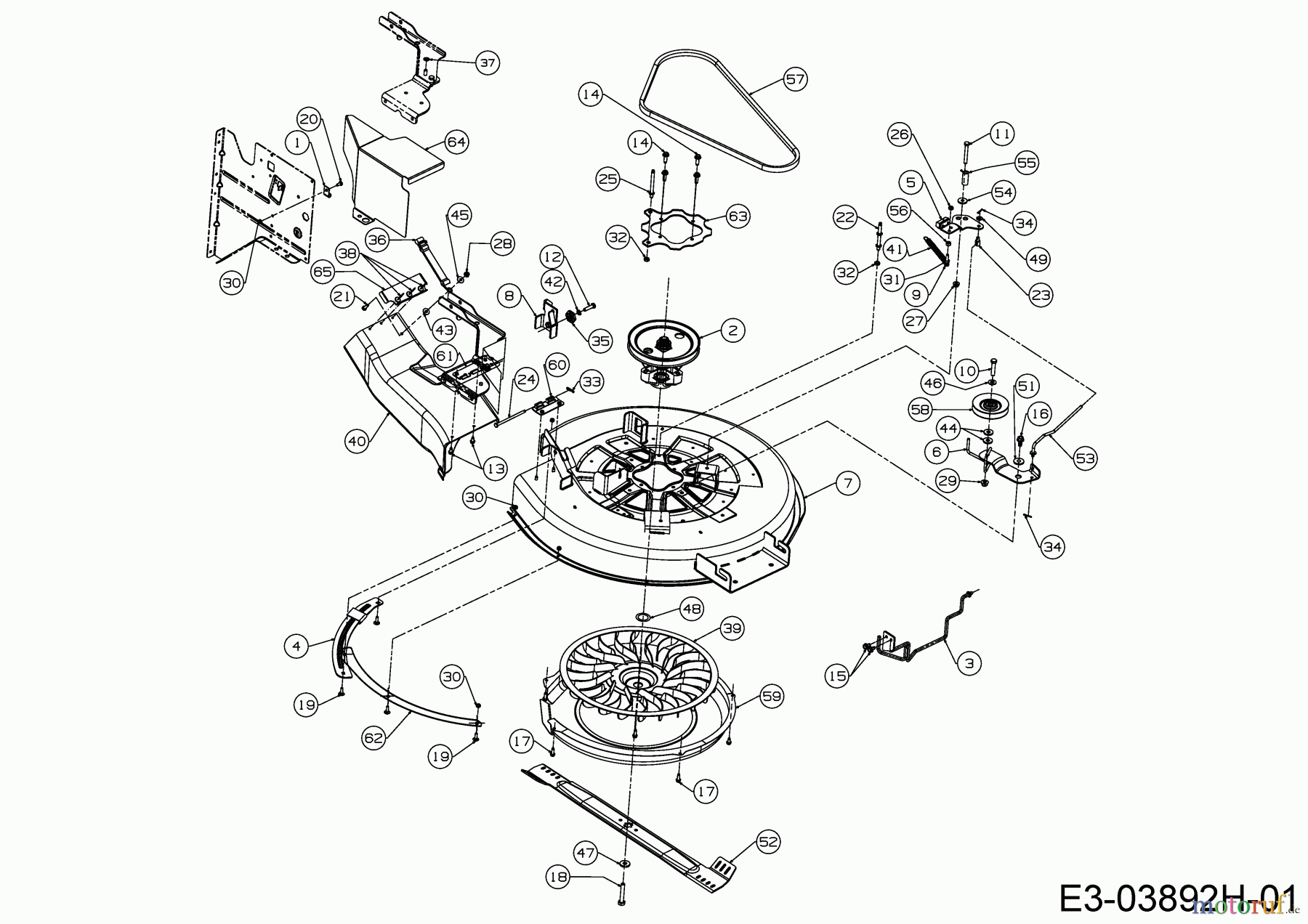 Cub Cadet Rasentraktoren CC 714 TC 13H276DC603 (2017) Mähwerk A/C (30
