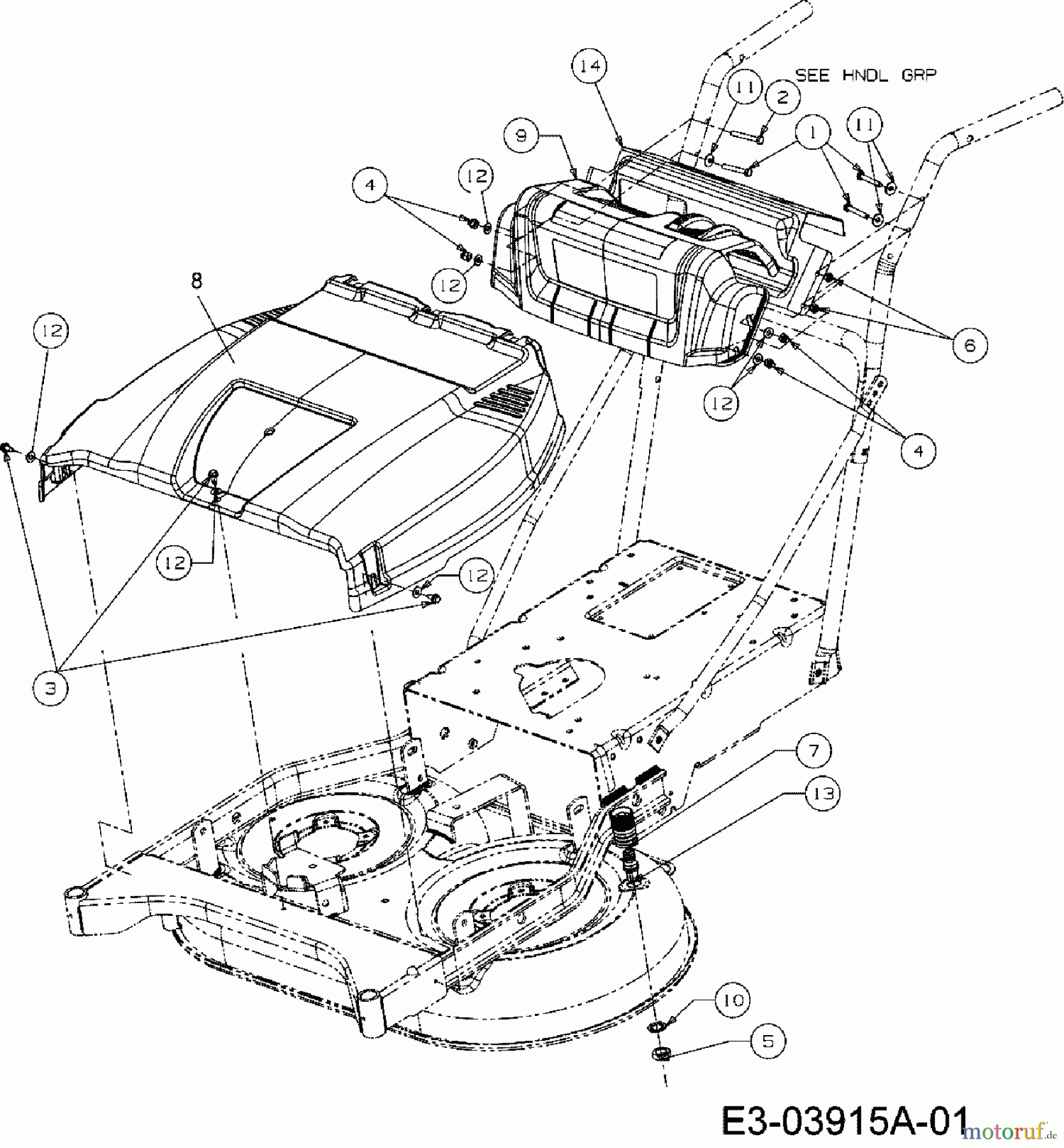 Cub Cadet Motormäher mit Antrieb Wide Cut E-Start 12AE764U603 (2012) Armaturenbrett